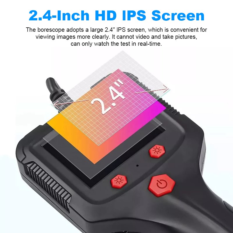 1080P HD LED Handheld Industrial Endoscope 8mm Borescope Inspection Snake Camera