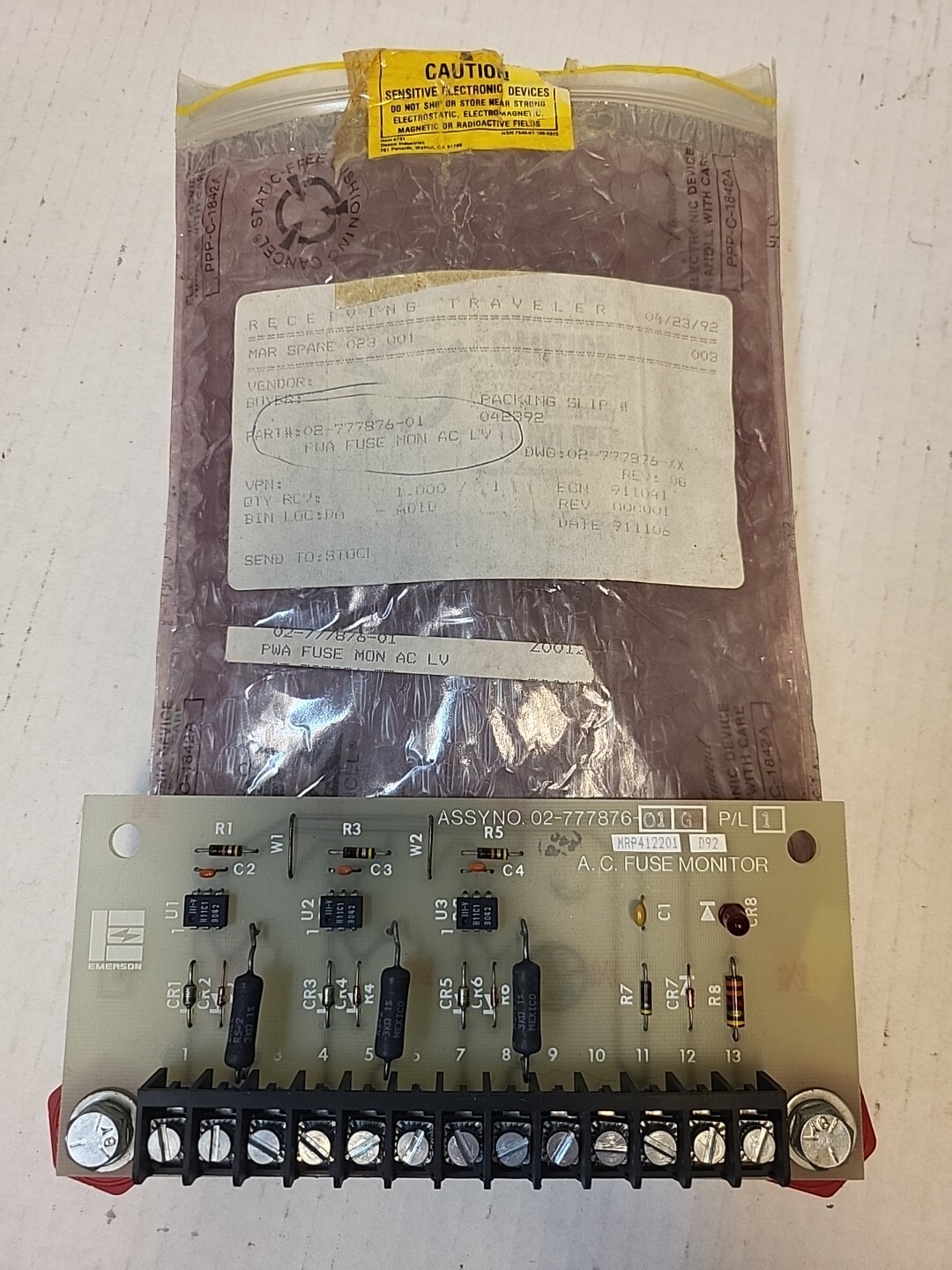 Emerson 02-777876-00 AC Fuse Monitor Board