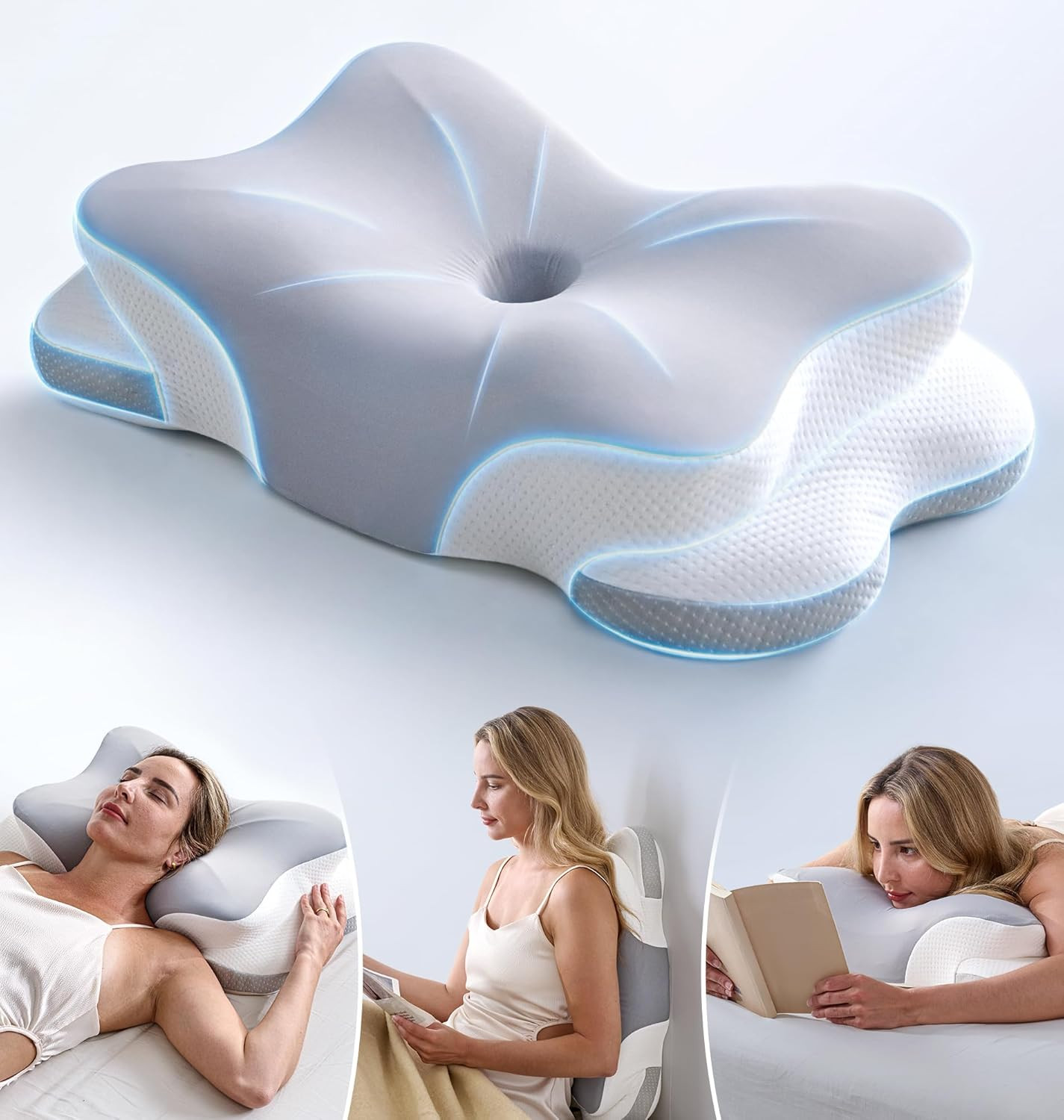Ultra Pain Relief Cervical Neck Pillow for Sleeping, 5X Support Ergonomic Contou