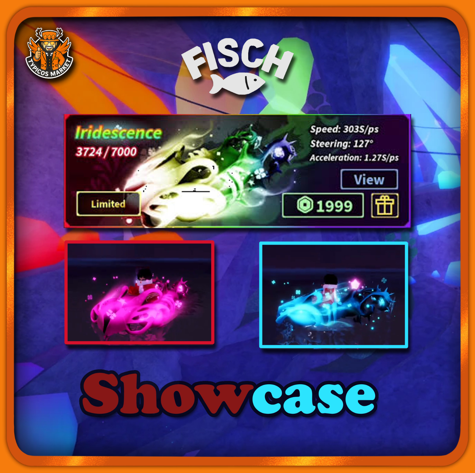 🌈[FISCH] - Iridescence - [Rainbow Effect Changing Colours Limited Boat]🚤