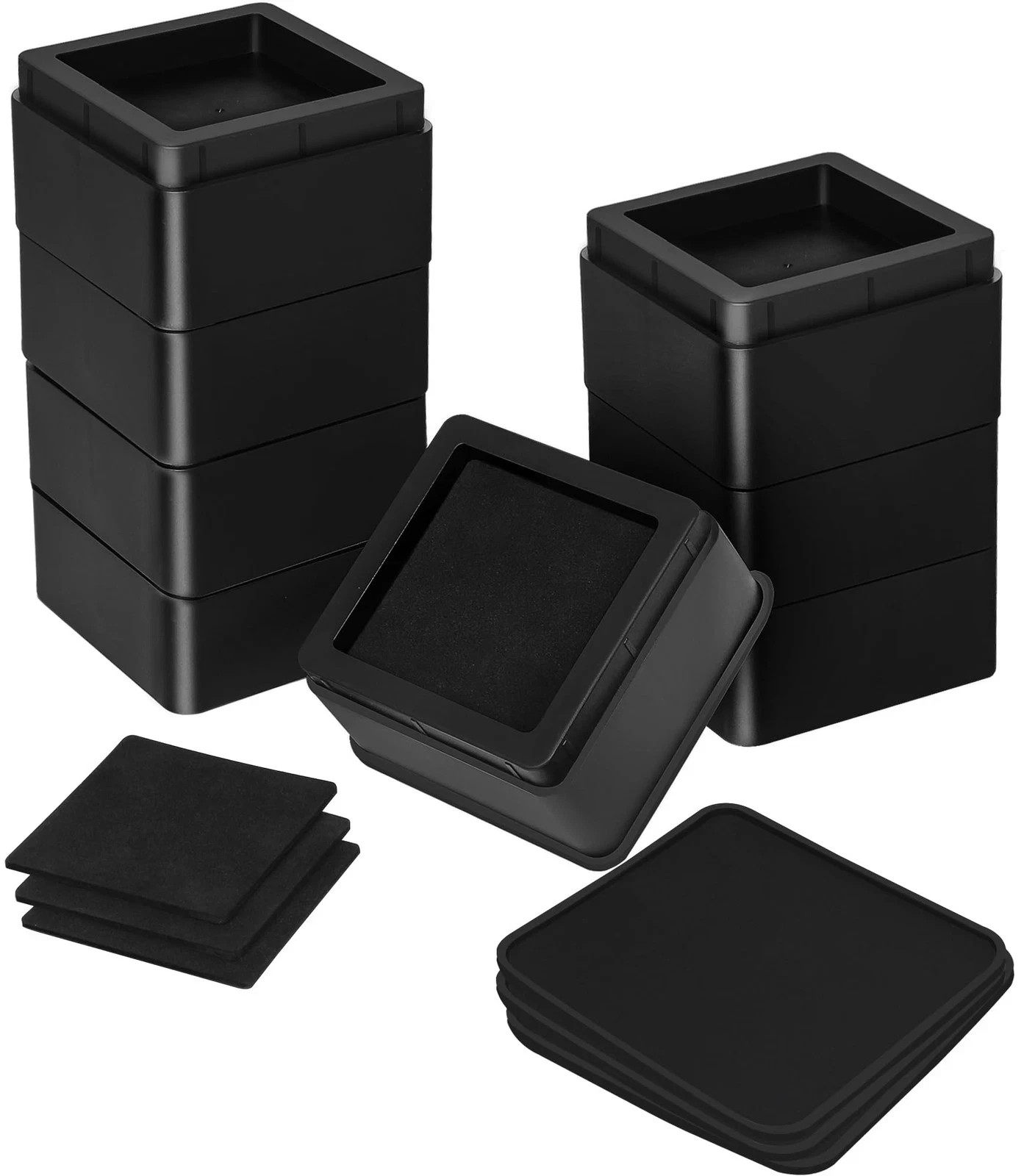 Utopia Bedding Bed Risers 2 Inch - Pack of 8 - 2 (Pack 8), Black