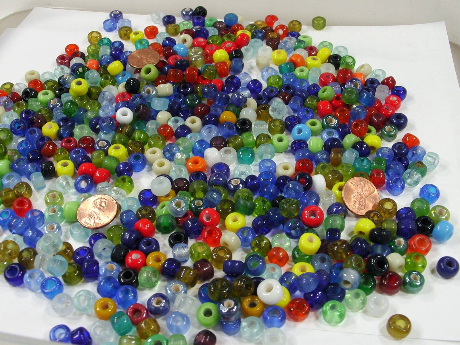 2 Pounds Luster (6mm x 9mm) India Handmade Glass Pony Beads (BNT-97B)⭐