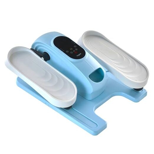 Under Desk Elliptical Exercise Machine, Electric Leg Exerciser with 12 Blue