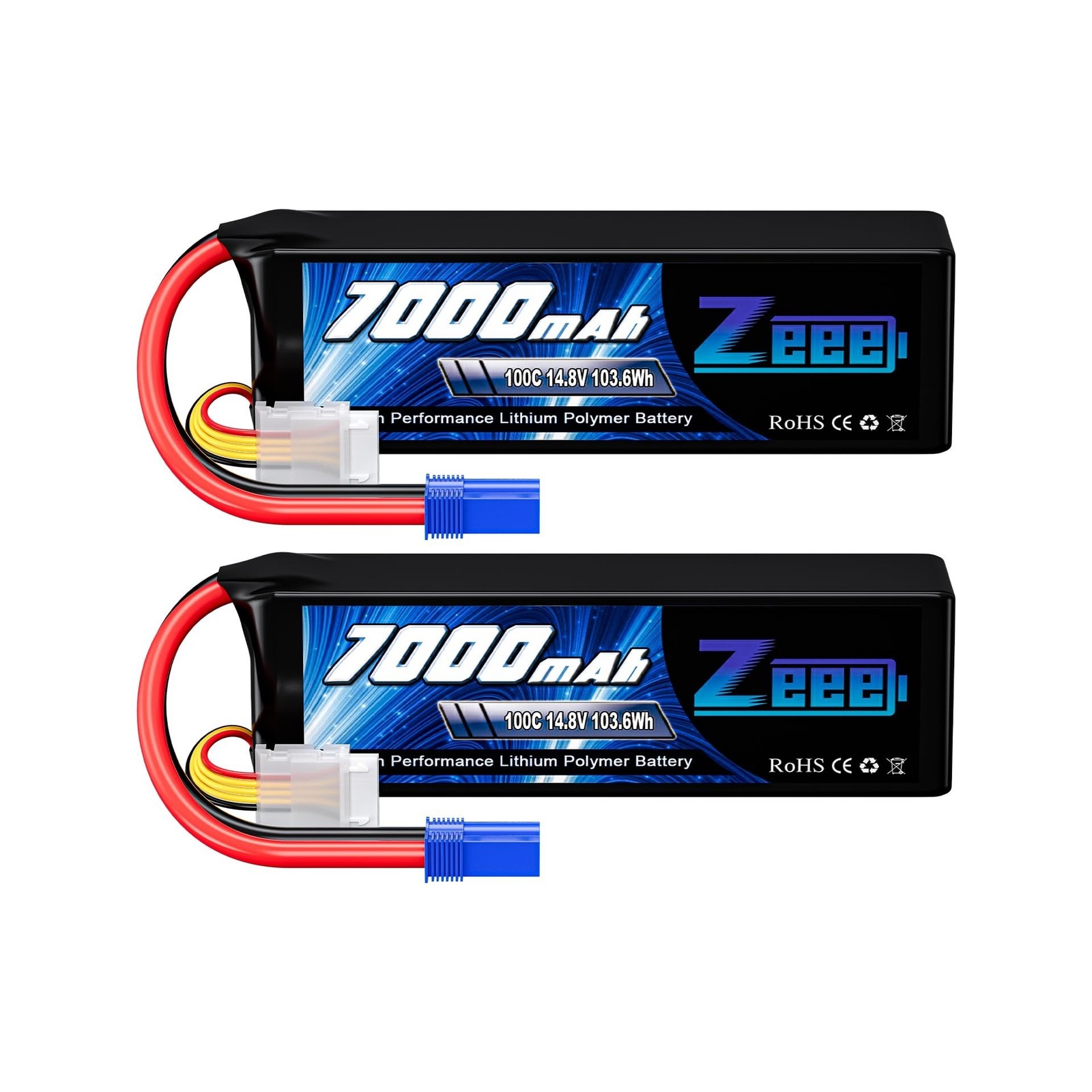 Zeee 4S Lipo Battery 7000mAh 14.8V 100C Soft Case RC Battery with EC5 Connect...