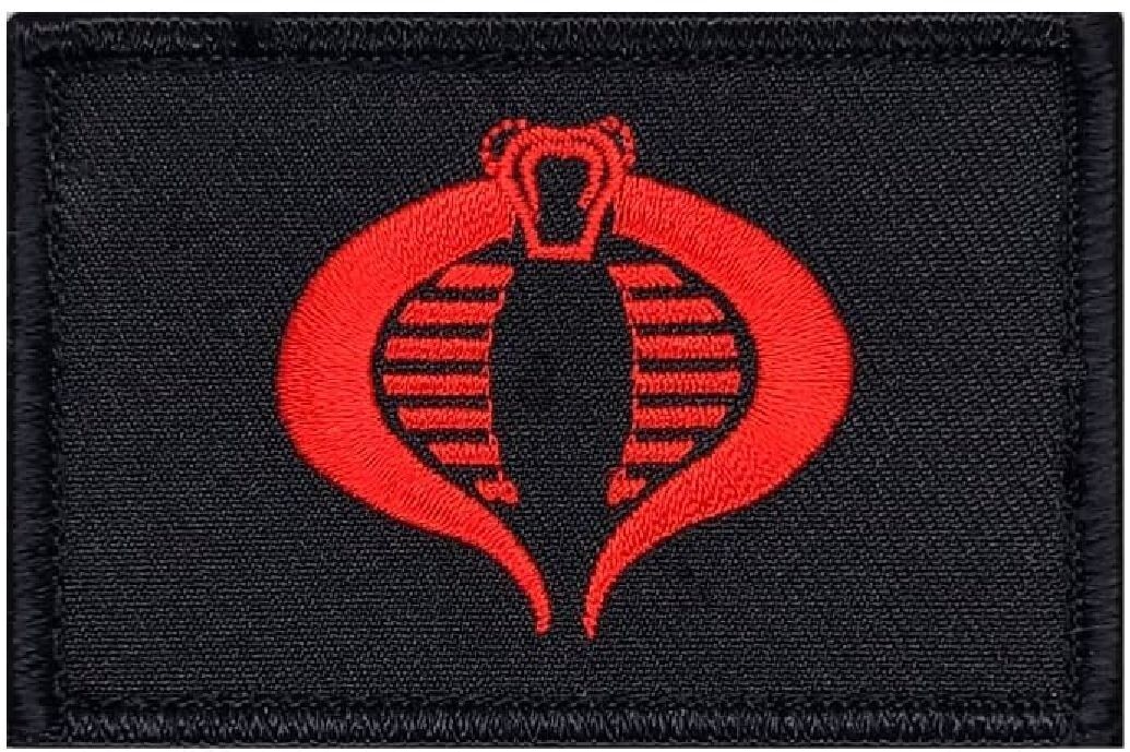 GI Joe Cobra Embroidered Morale Patch - 2PC Bundle -3.0 X 2.0 HOOK
