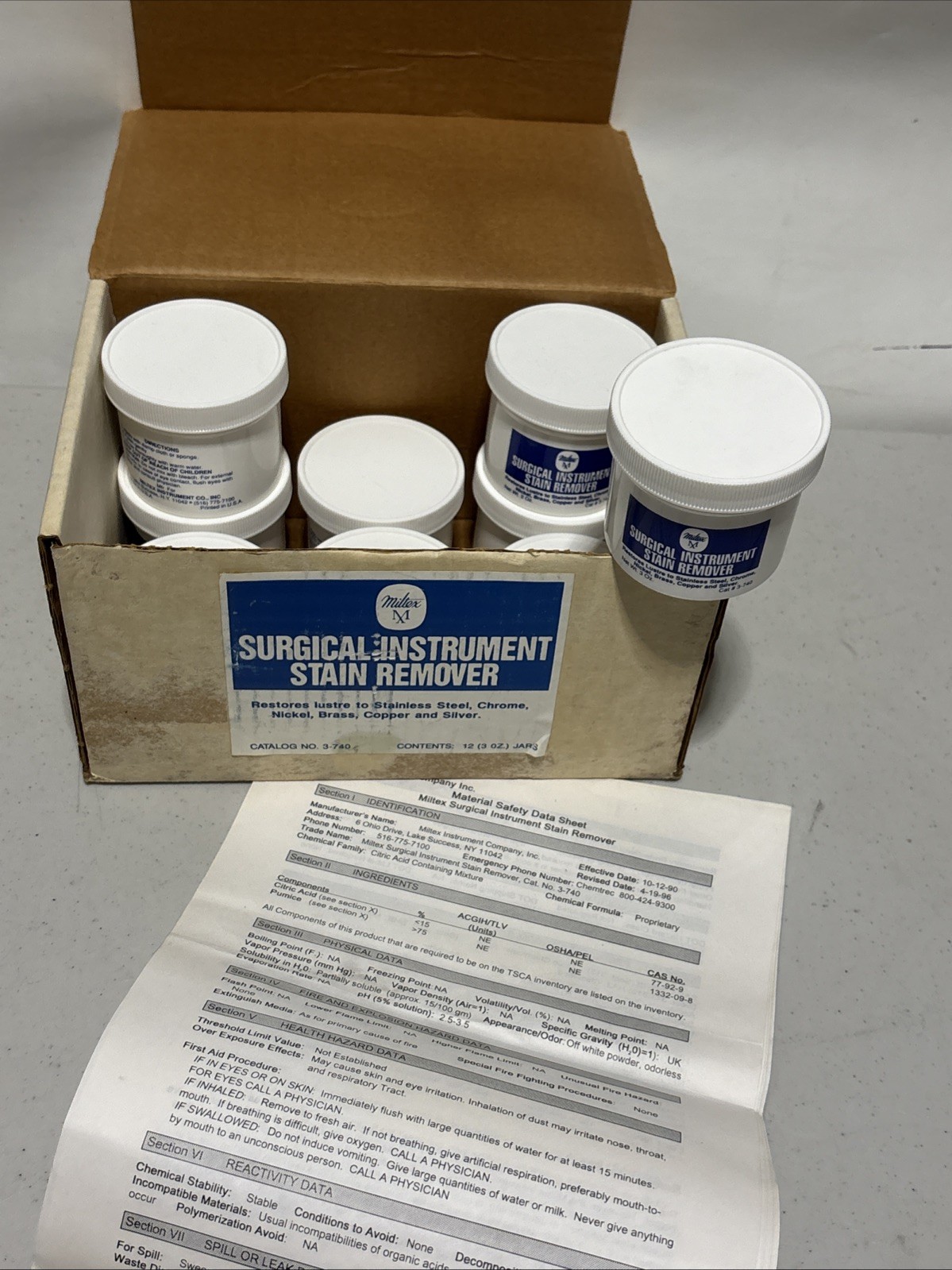 Miltex Instrument Stain Remover Powder 3 oz. Jar, Case of 9