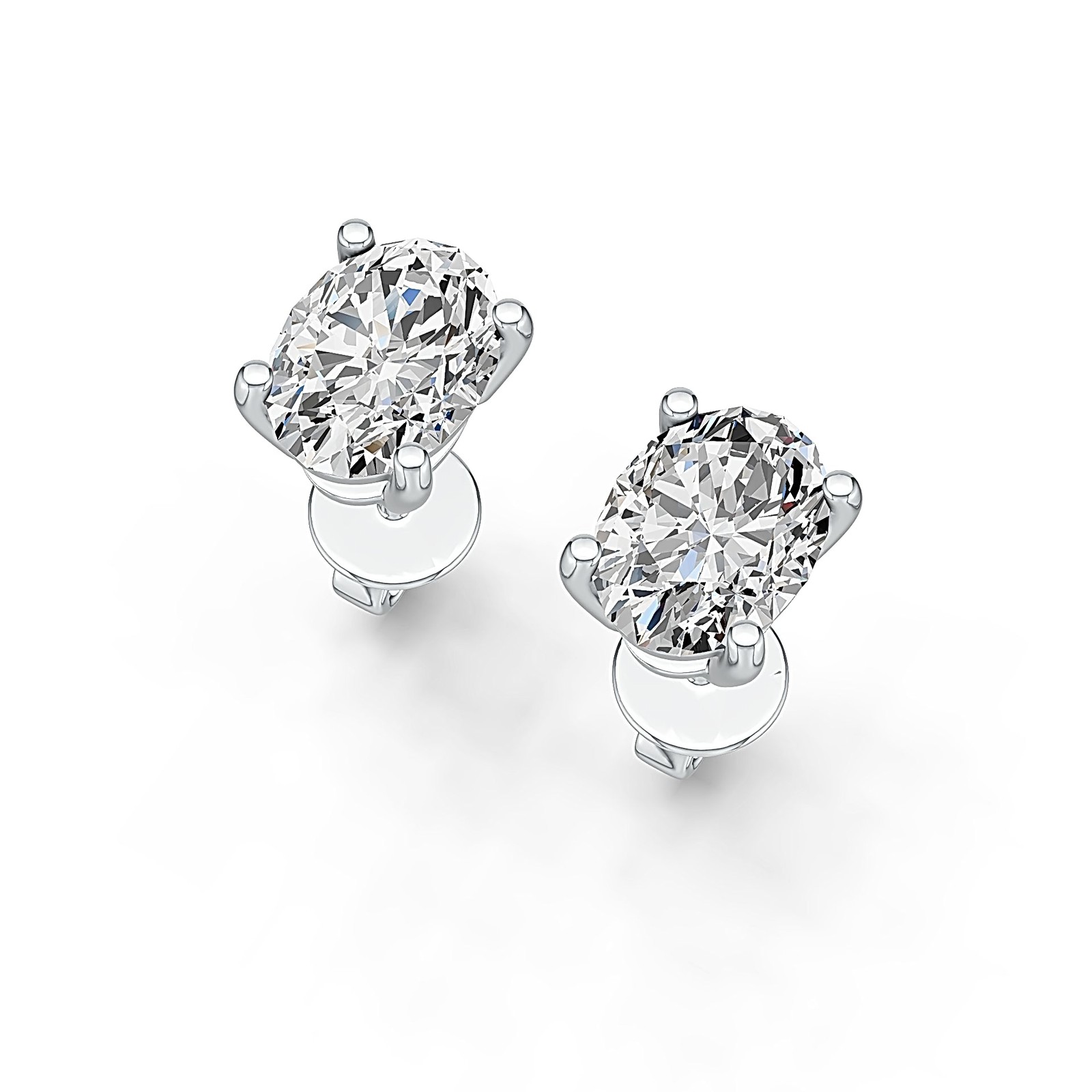 Sterling Silver Semi Mount Earrings Setting Oval OV 8X6mm Stud