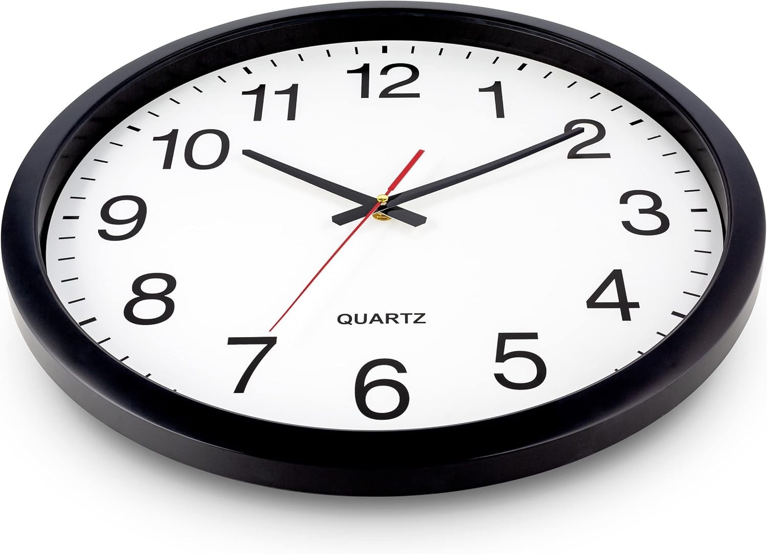 Stylish Large Black Wall Clock - Silent Quartz Movement