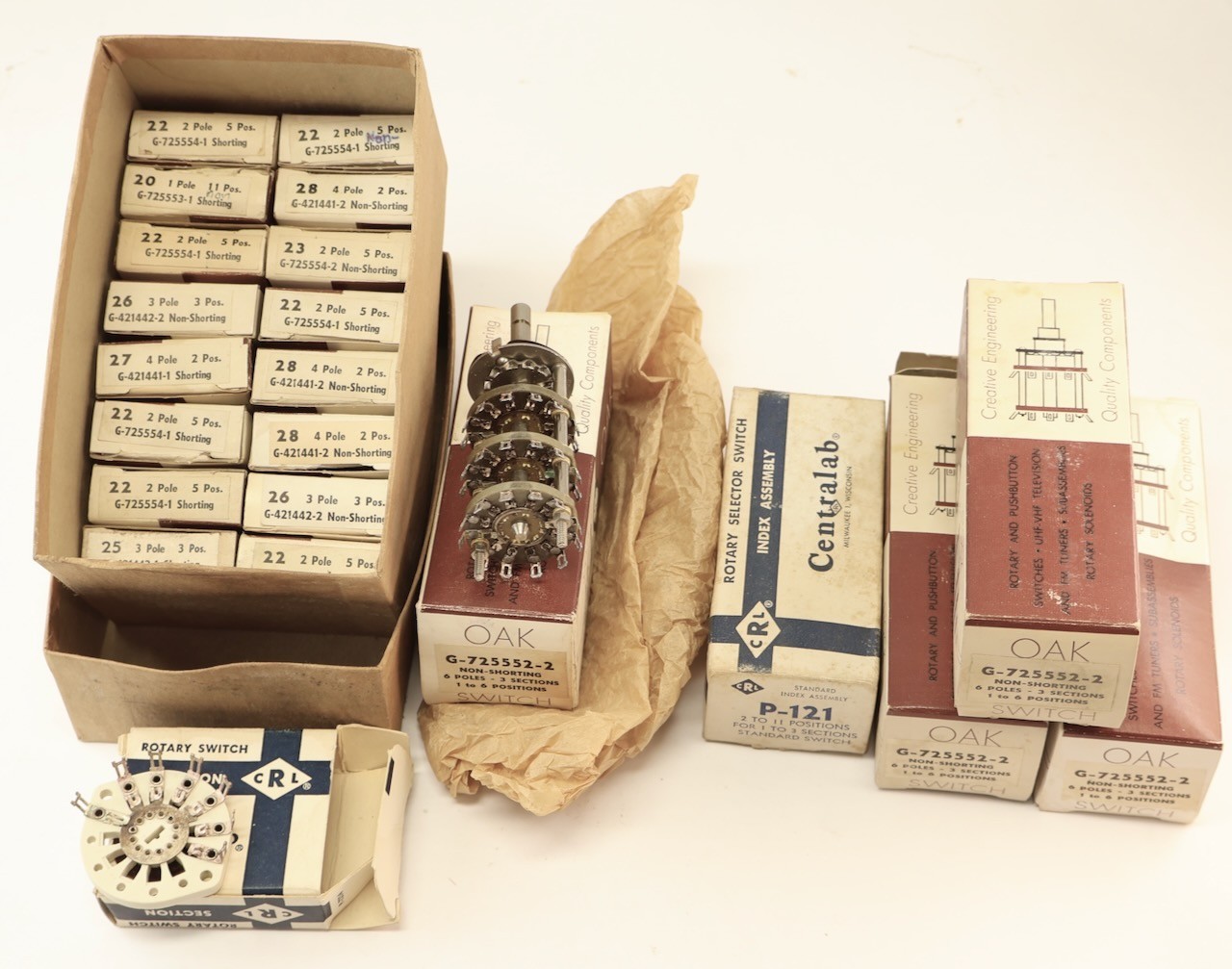 20 Pc. Lot Oak Mfg. Co. Rotary Shorting Switches / Hardware / Mt Top Tools