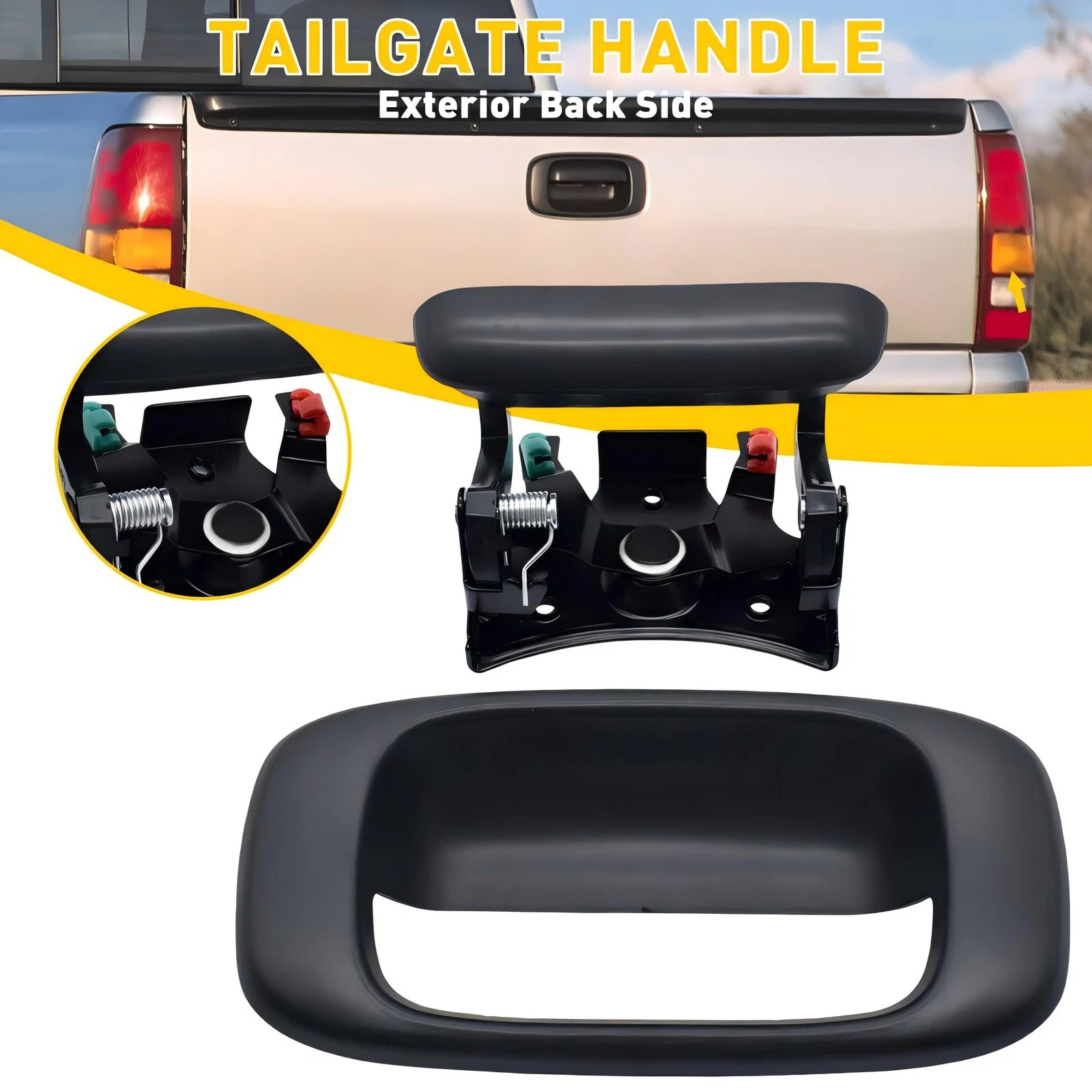 Tailgate Latch Handle & Bezel for Chevrolet Silverado 1500 GMC Sierra 1500 99-06