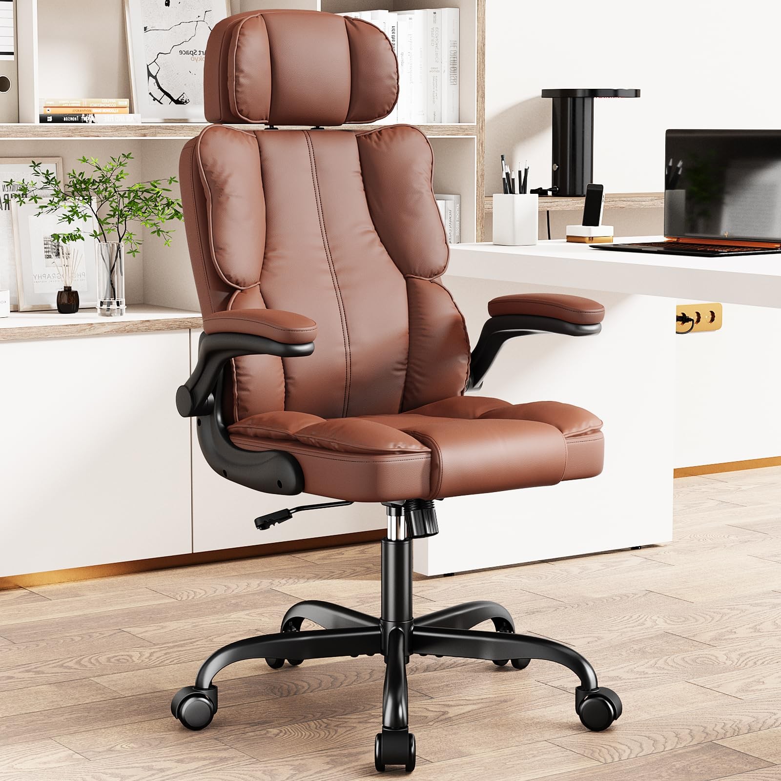 Kensaker Executive PU Leather 20.4 inches x 17.7 x 47.6 inches, Brown