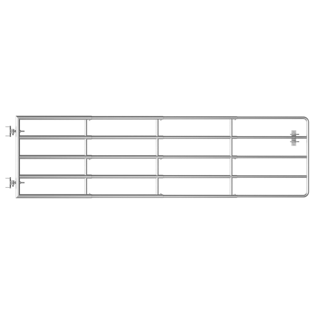 Field Gate Farm Gate Garden Gate Farm Door (45.3"-118.1")x35.4" Silver vidaXL