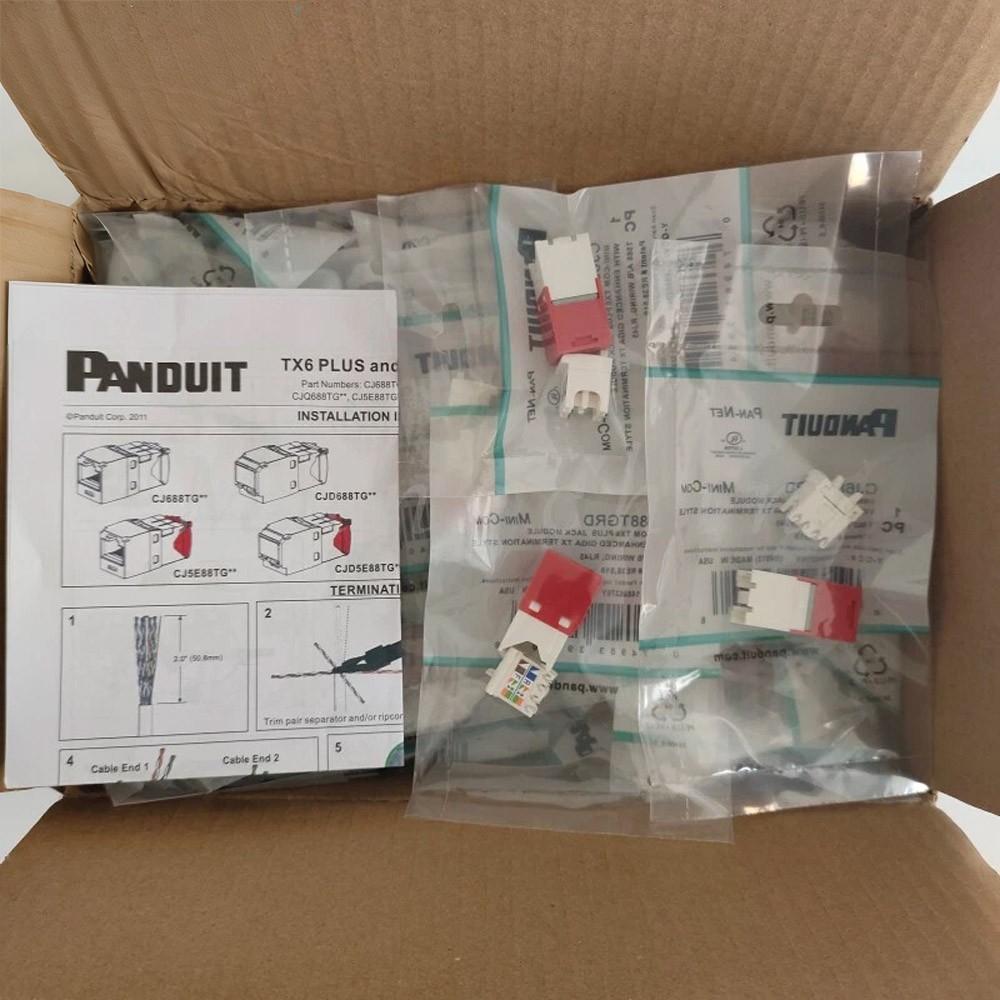 For Panduit Giga TX Cat6 jack CJ688TGRD RED  BOX OF 50