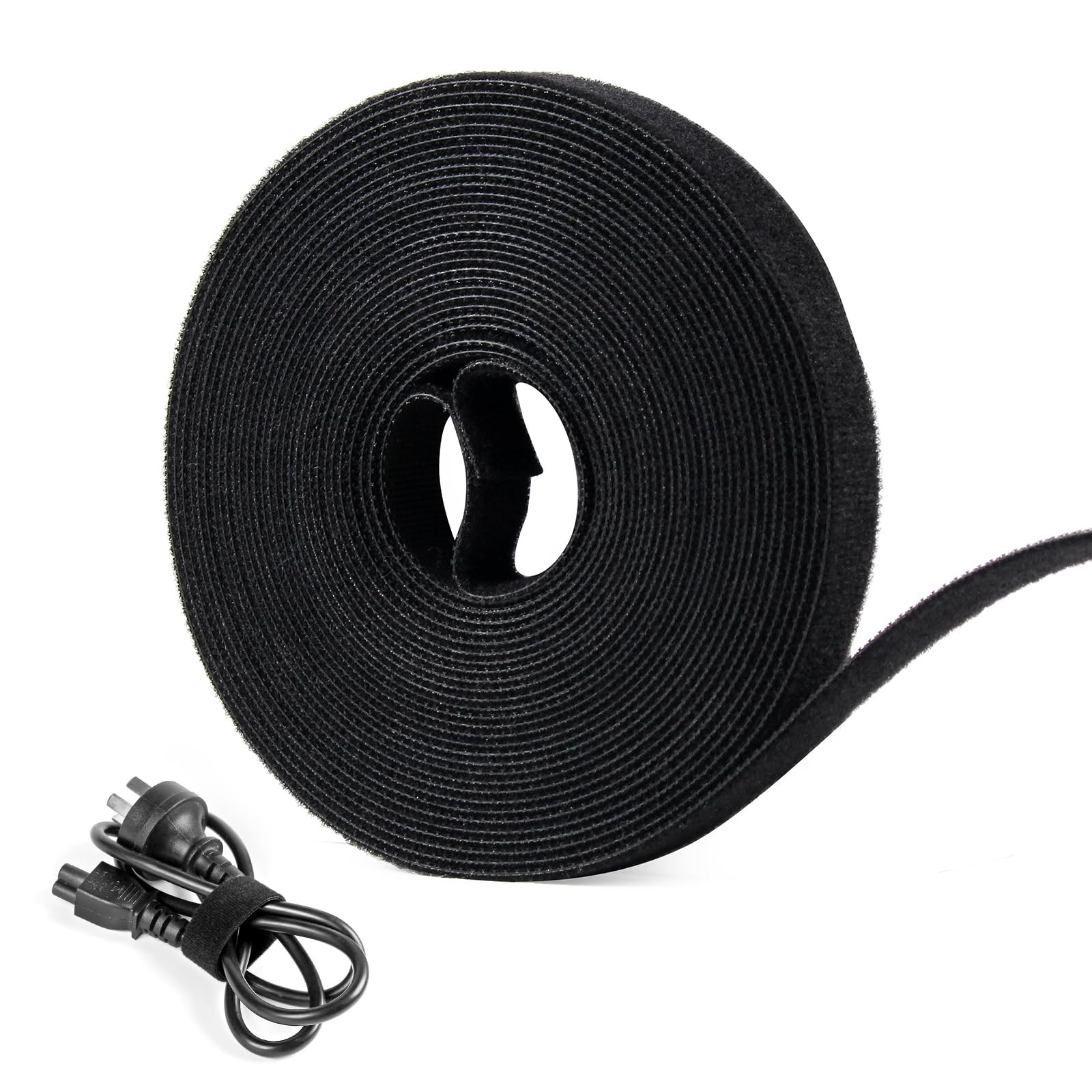 OneLeaf Hook and Loop Cable Ties Roll 20ft x 1/2in | Reusable SelfGripping Ho...