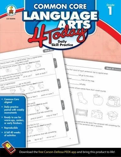 Carson Dellosa | Common Core Language Arts 4 Today Workbook | 1st Grade, 96pgs