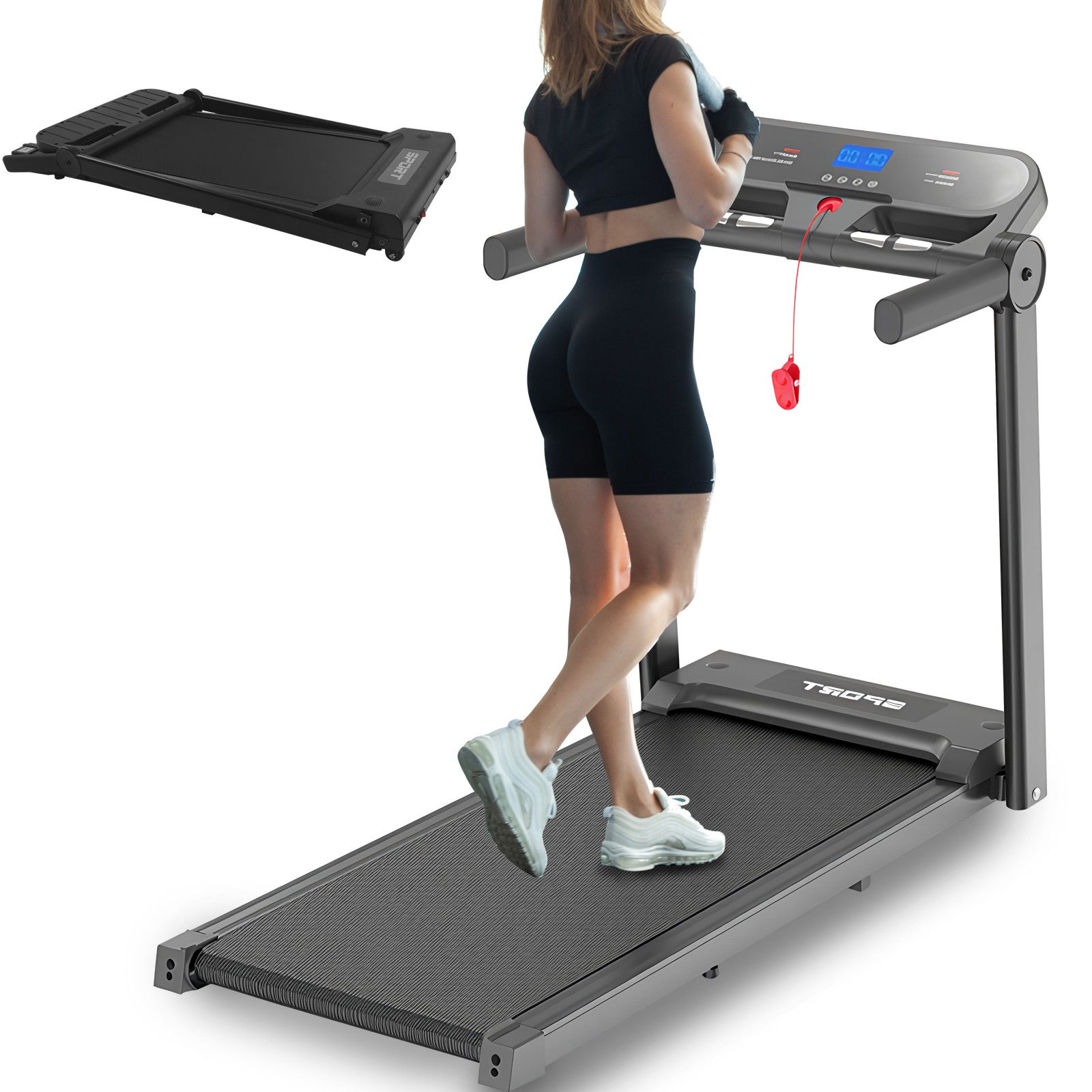 FITSHOW App-compatible 3HP Treadmill - Professional Foldable Design with Silent