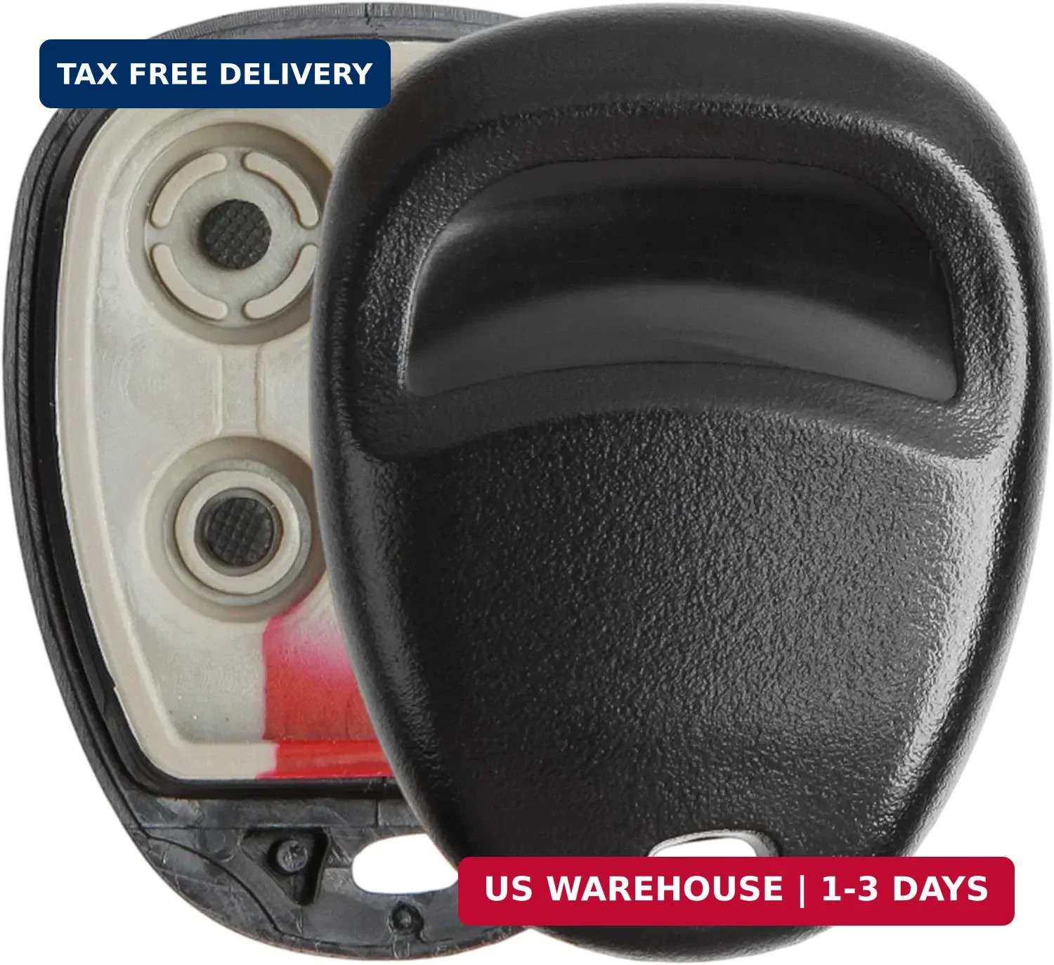 KeylessOption Replacement 4 Button Keyless Entry Remote Key Fob Shell Case and B