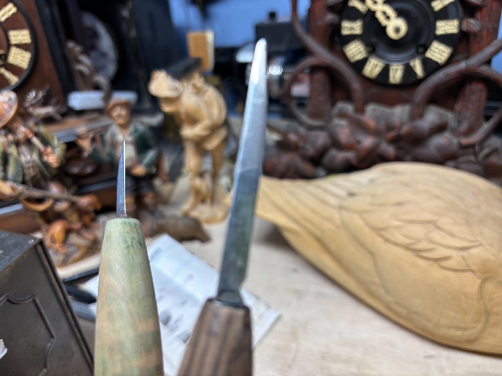 2 WoodCarving Knives Made By John Dunkle