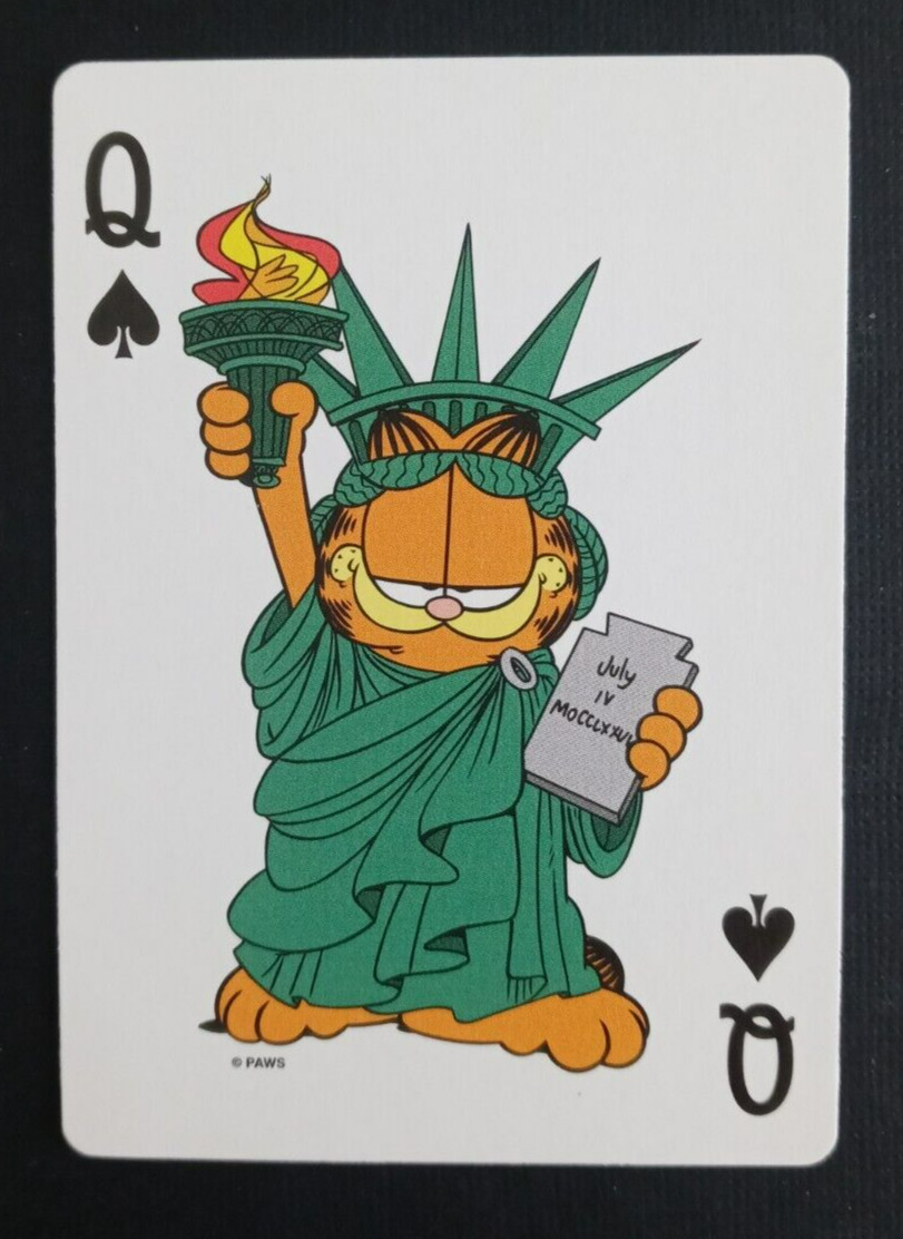 Hoyle Garfield Playing Card Queen Spades