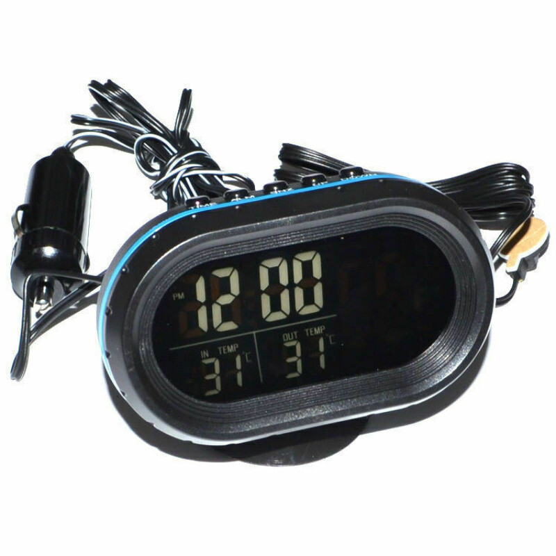 3.66” Dual Display LED Digital Car Clock Thermometer Temperature Voltmeter New