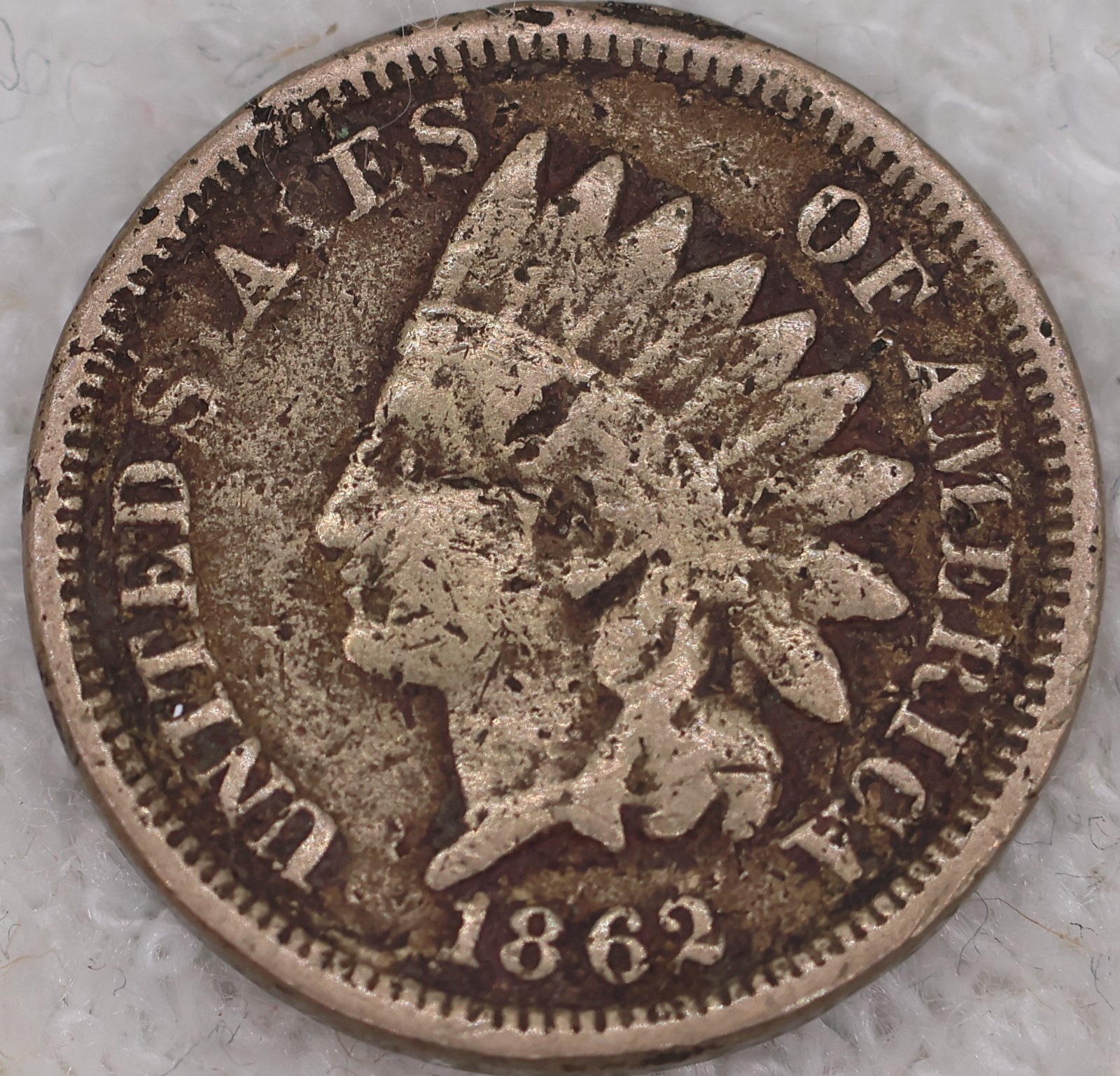 Indian Head Wheat Penny 1862
