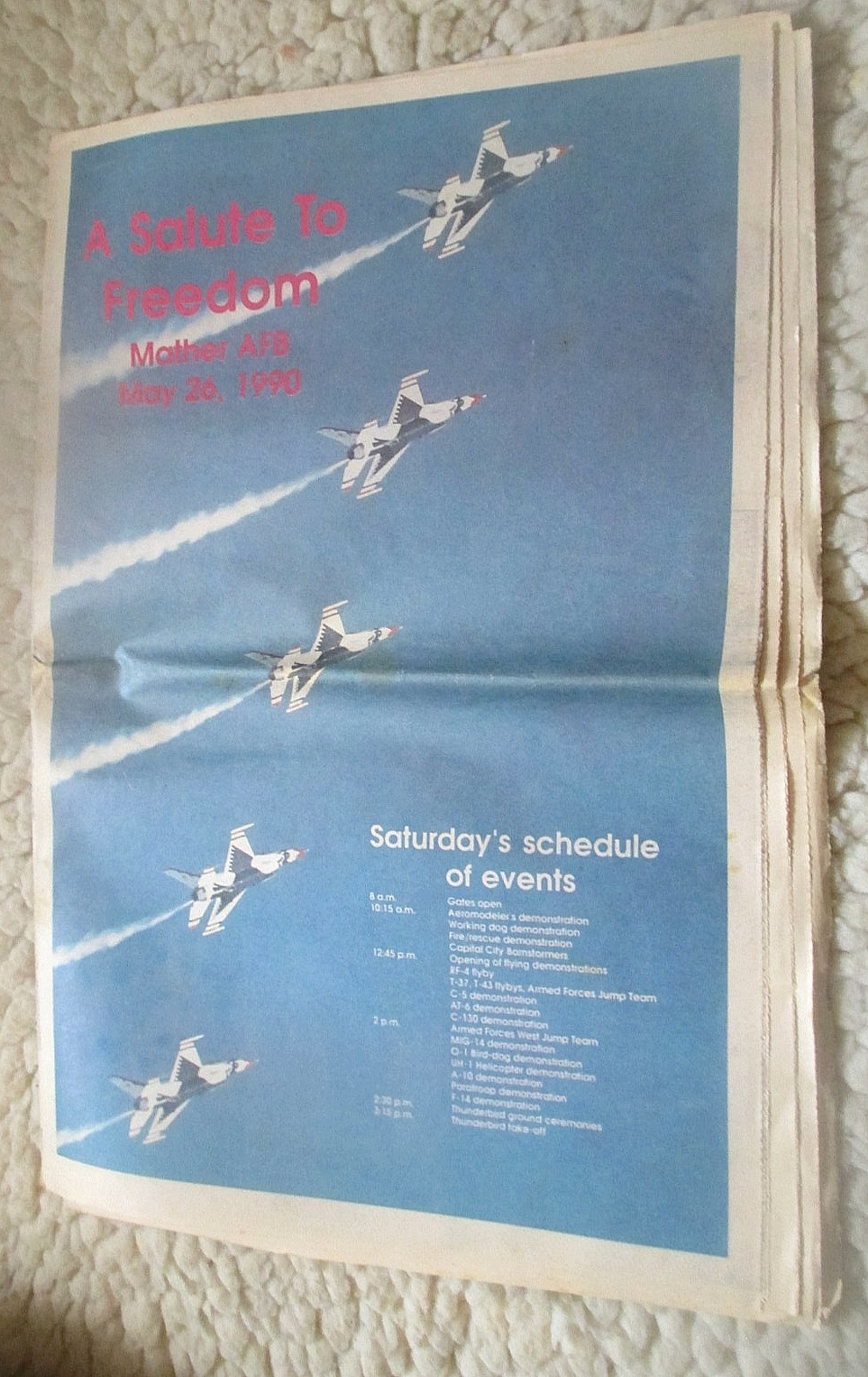 Vintage May 26, 1990 Mather Air Force Base Souvenir Newspaper Thunderbirds