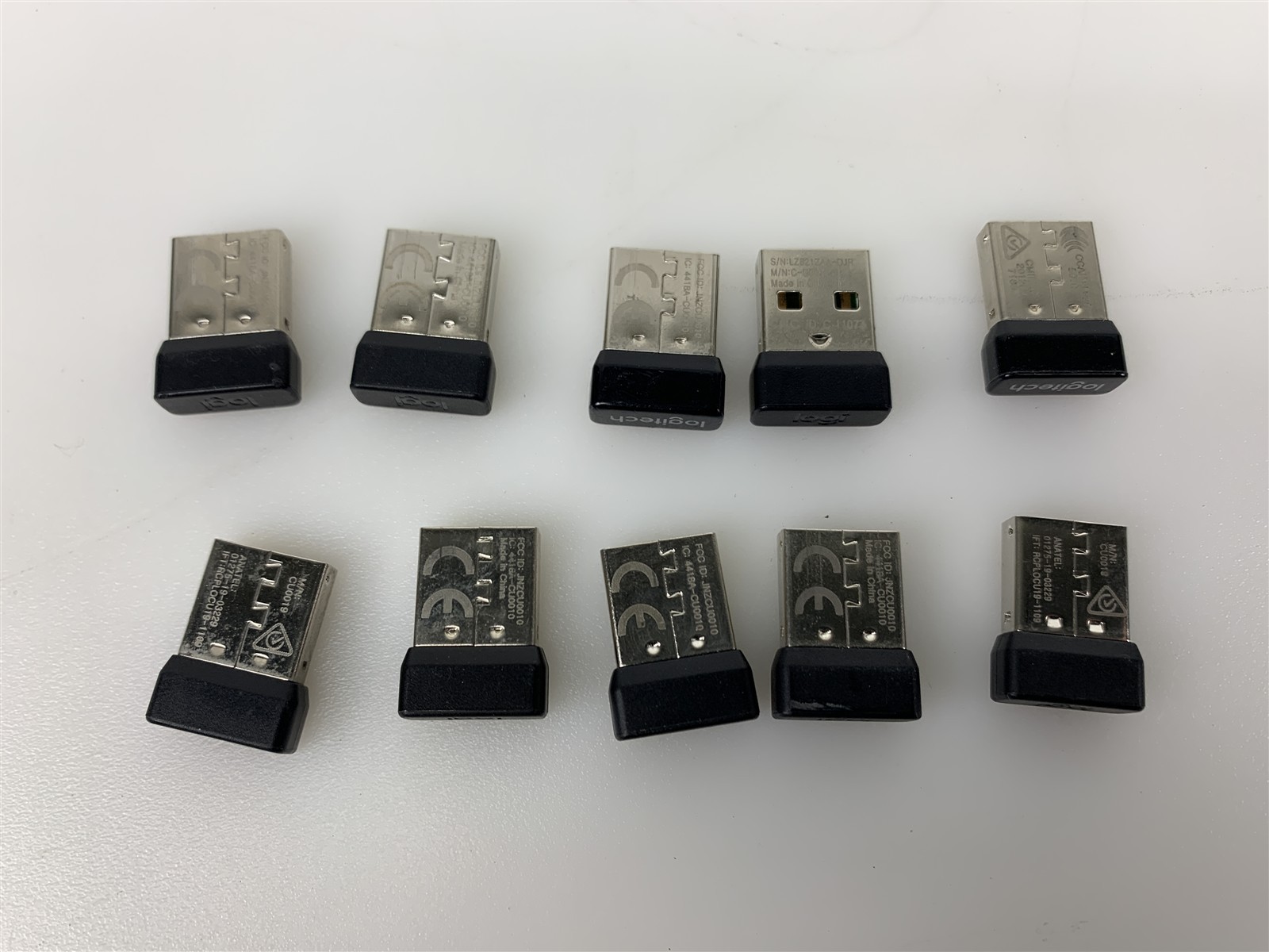 Lot of 10 - Logitech C-U0010 C-U0019 USB Receiver