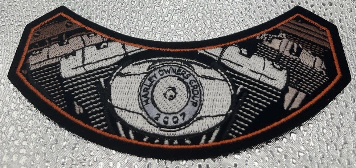 Official 2007 Harley Owners Group HOG Patch V-Twin Engine Rocker Jacket Patch