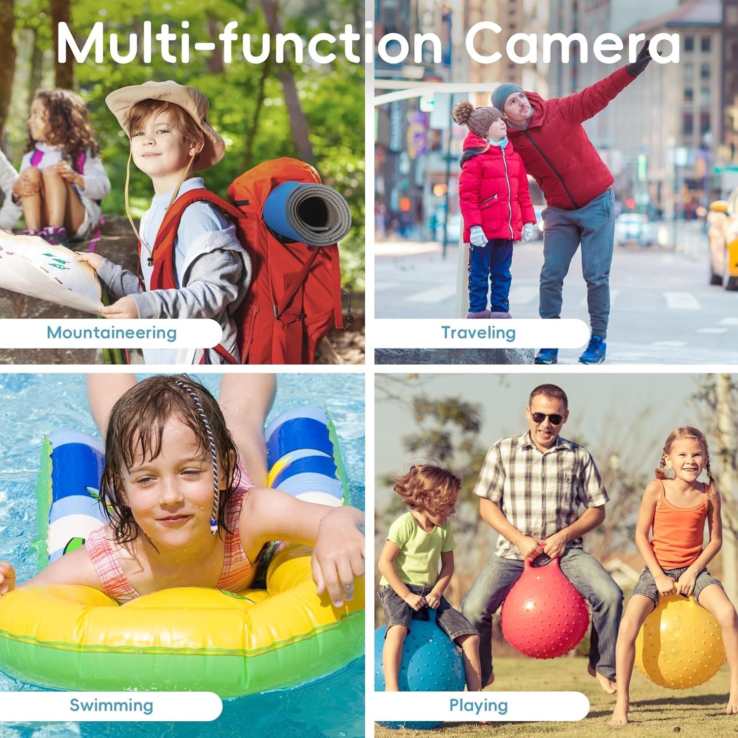 Digital Camera,10FT Underwater Camera with 32G, 2.8'' Dual Screen Waterproof