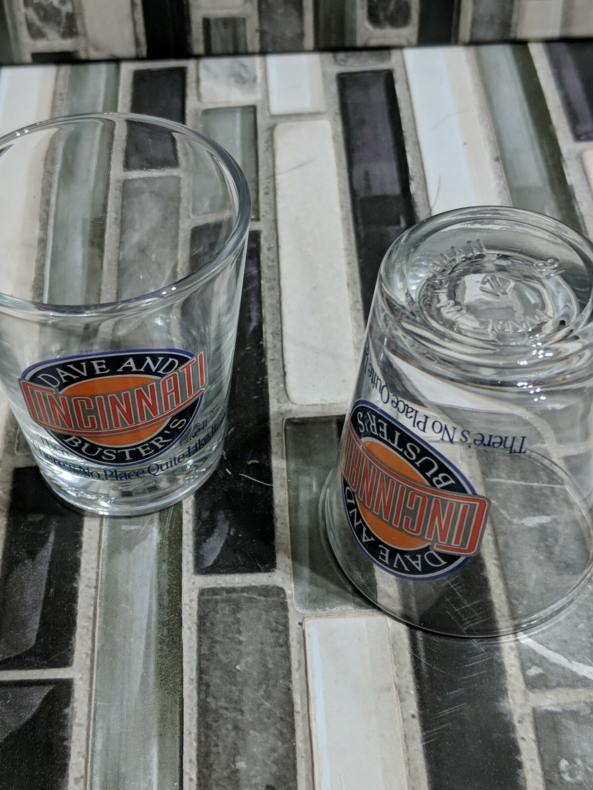 Set Of 2 Dave & Buster's Cincinnati Shot Glasses