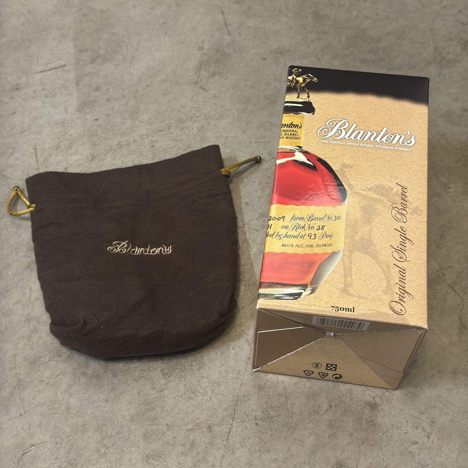 Blantons Bourbon Whiskey Empty Box & Bag Complete Gift & Display Set 750ml