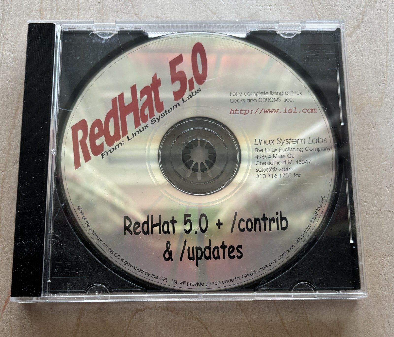 RedHat 5.0 + /contrib & /updates CD Only Linux System Labs