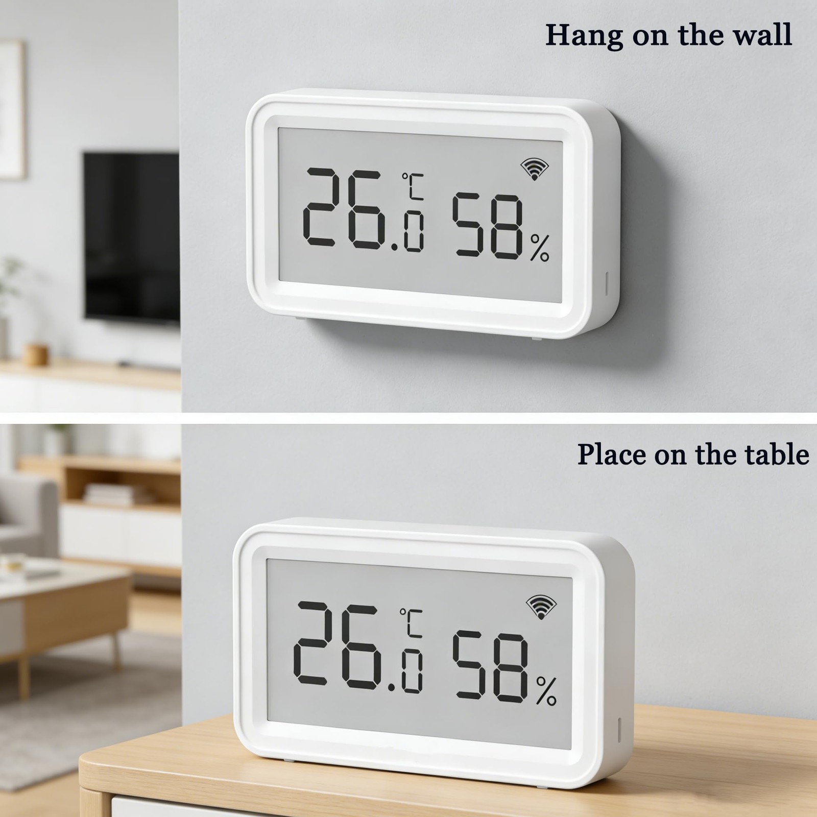 Smart WiFi Temperature Humidity Sensor: Wireless Hygrometer Thermometer with ...