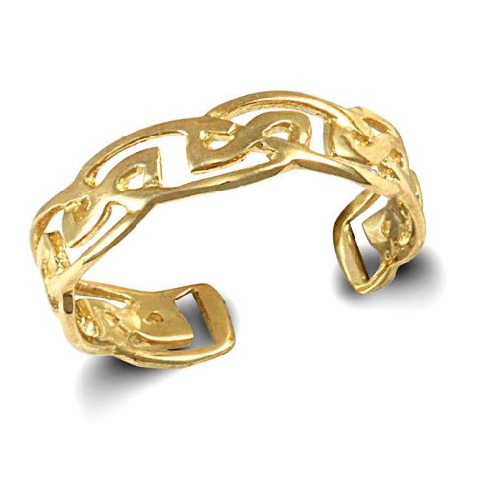 Gold CELTIC Toe Ring Toe Ring 14ct 925 Sterling Silver and Gold Easy Fit CELTIC