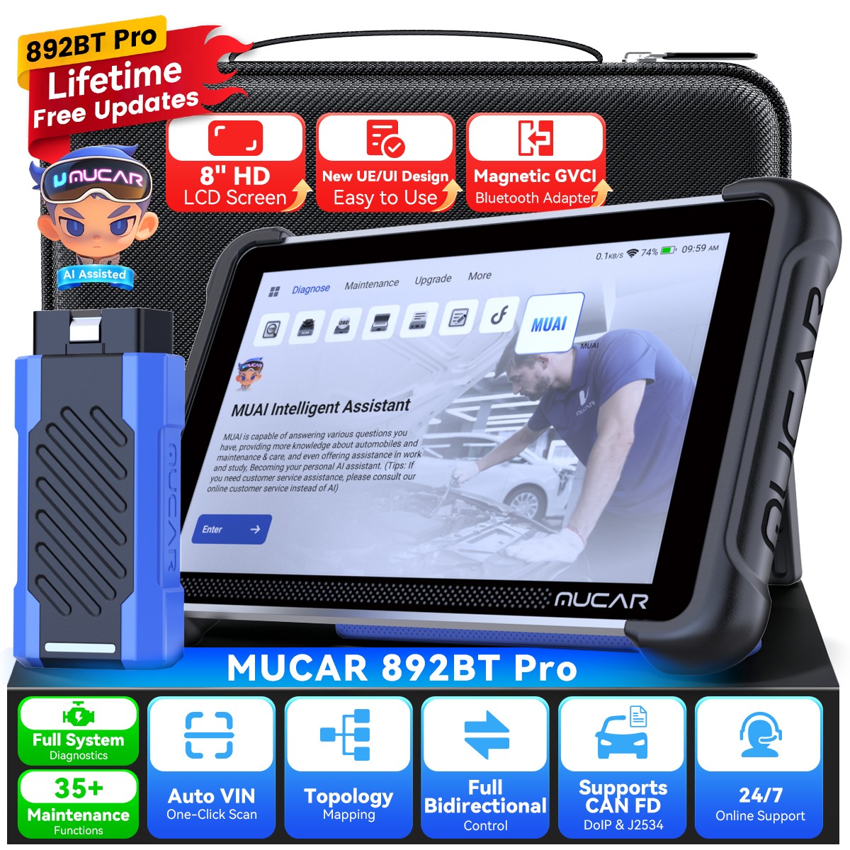 MUCAR 892BT PRO with Lifetime Free Updates