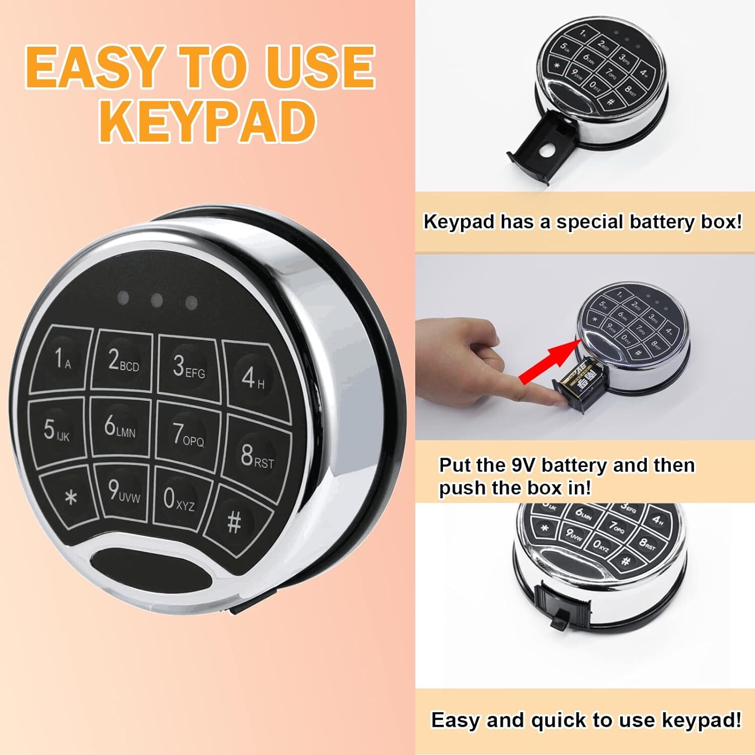 Gun Safe Lock Replacement & Right Swing Bolt Lock Digital Electronic Keypad Lock