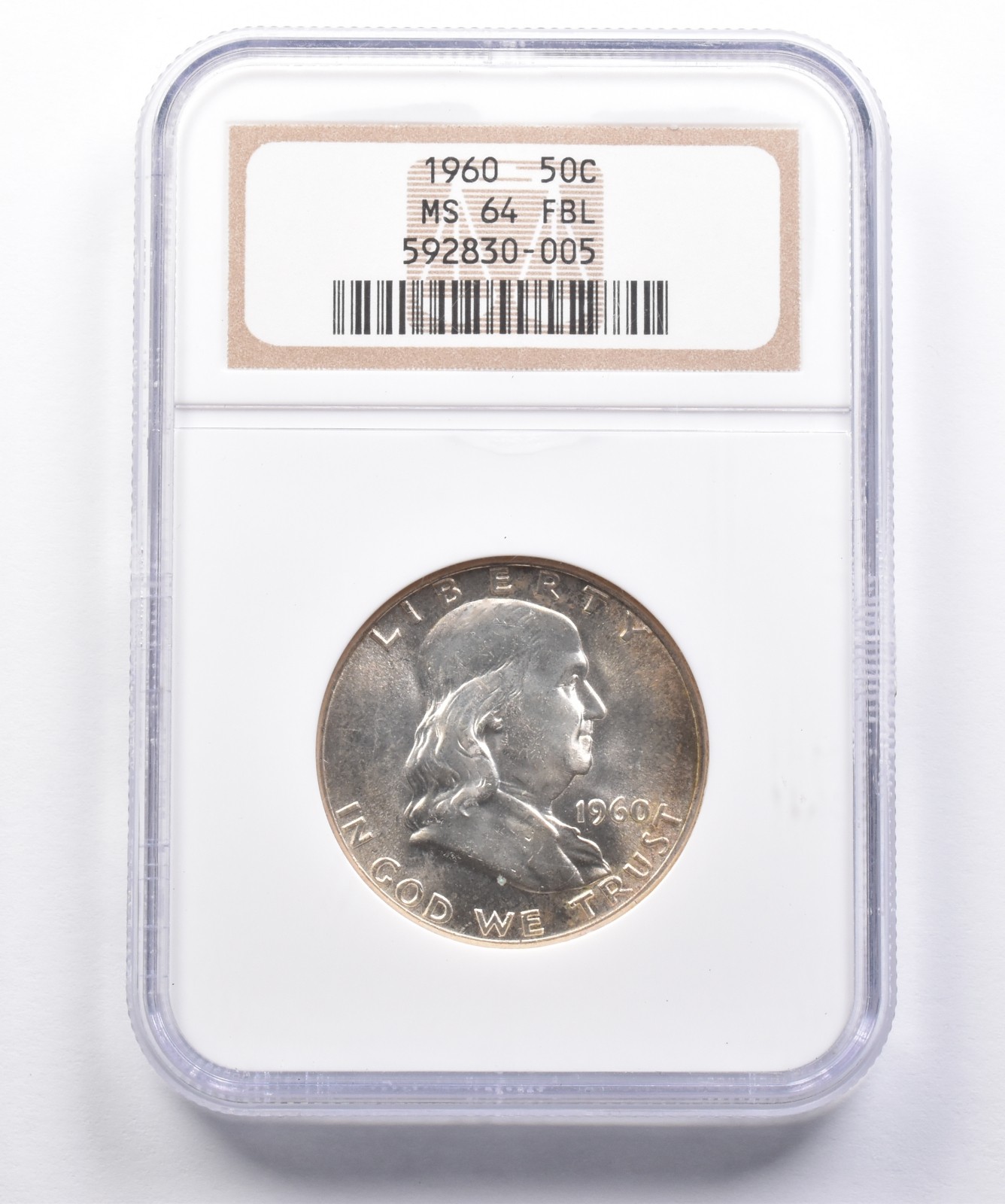 MS64 FBL 1960 Franklin Half Dollar NGC *3556