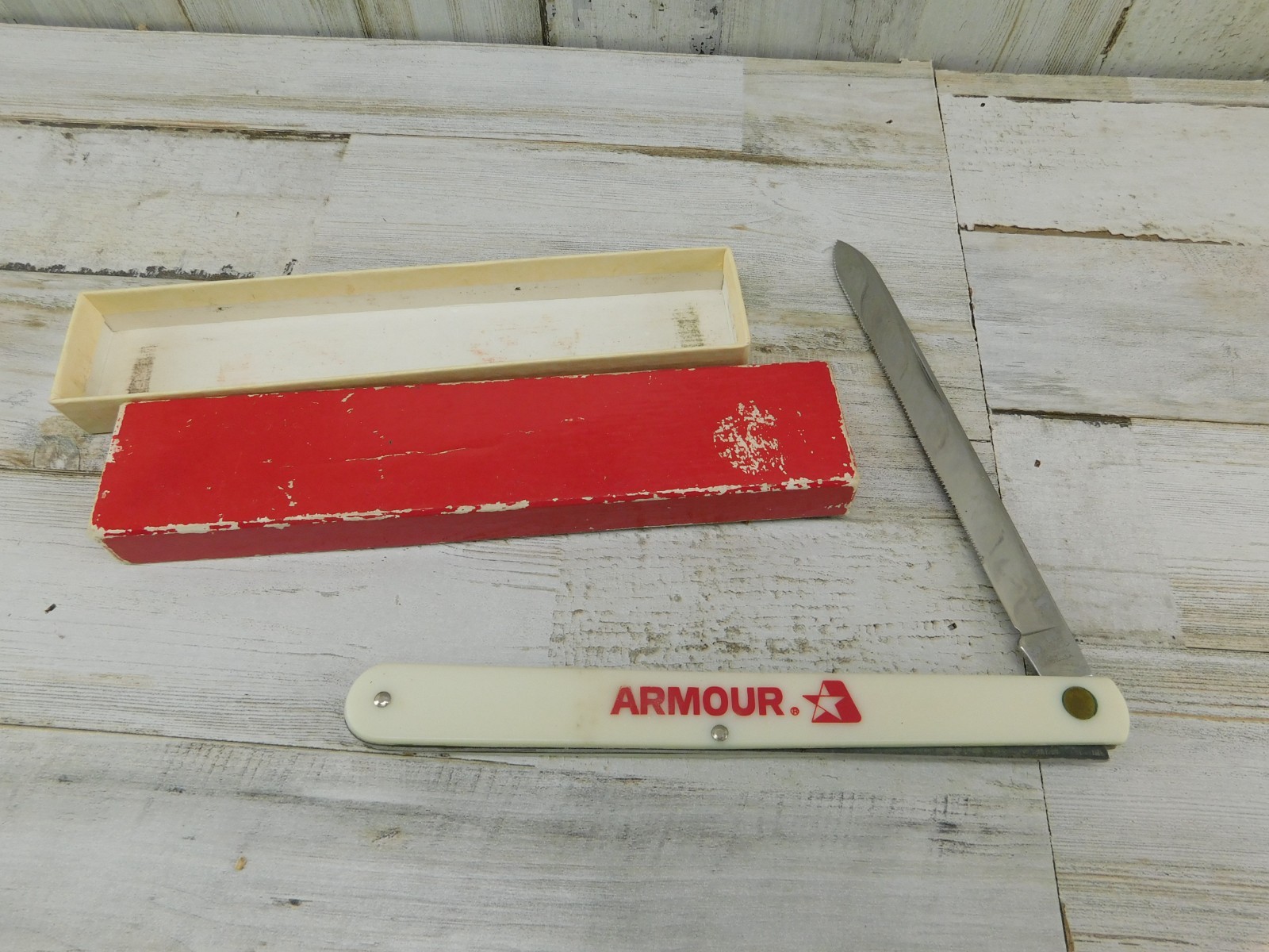 Vtg Armour Colonial Prov. USA Melon Sausage Sample Sampler Knife Advertising