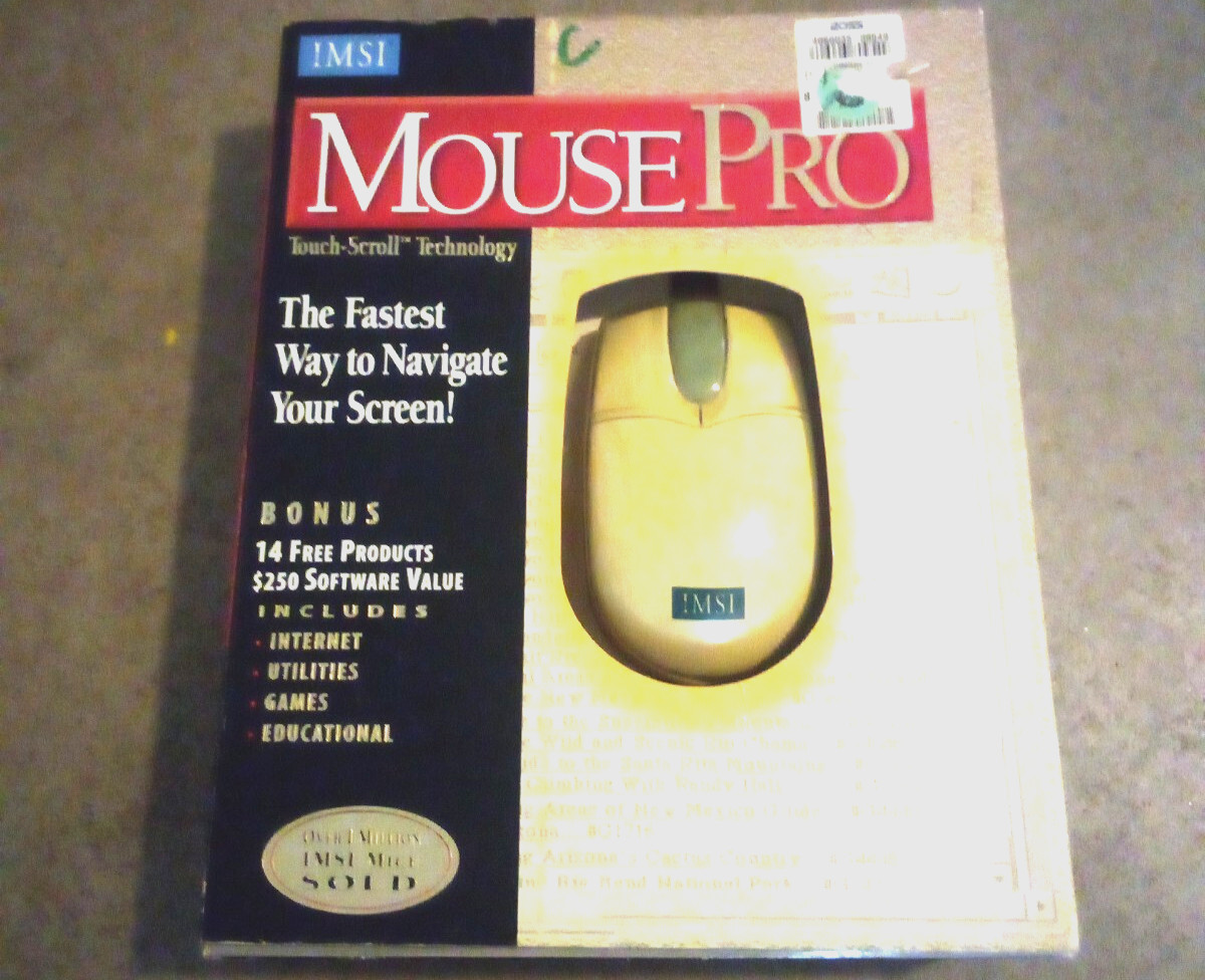 Vintage IMSI Mouse Pro Touch Scroll Technology Factory Sealed N.O.S Wired