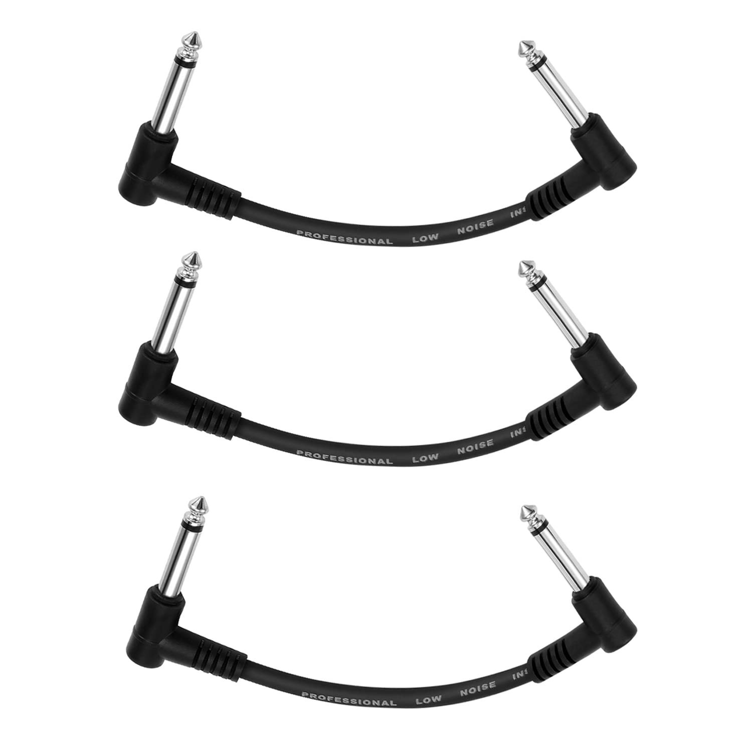 Donner 6 Inch Guitar Effect Pedal Patch Cables Black 3 Packs 6 Inch-3 Pack