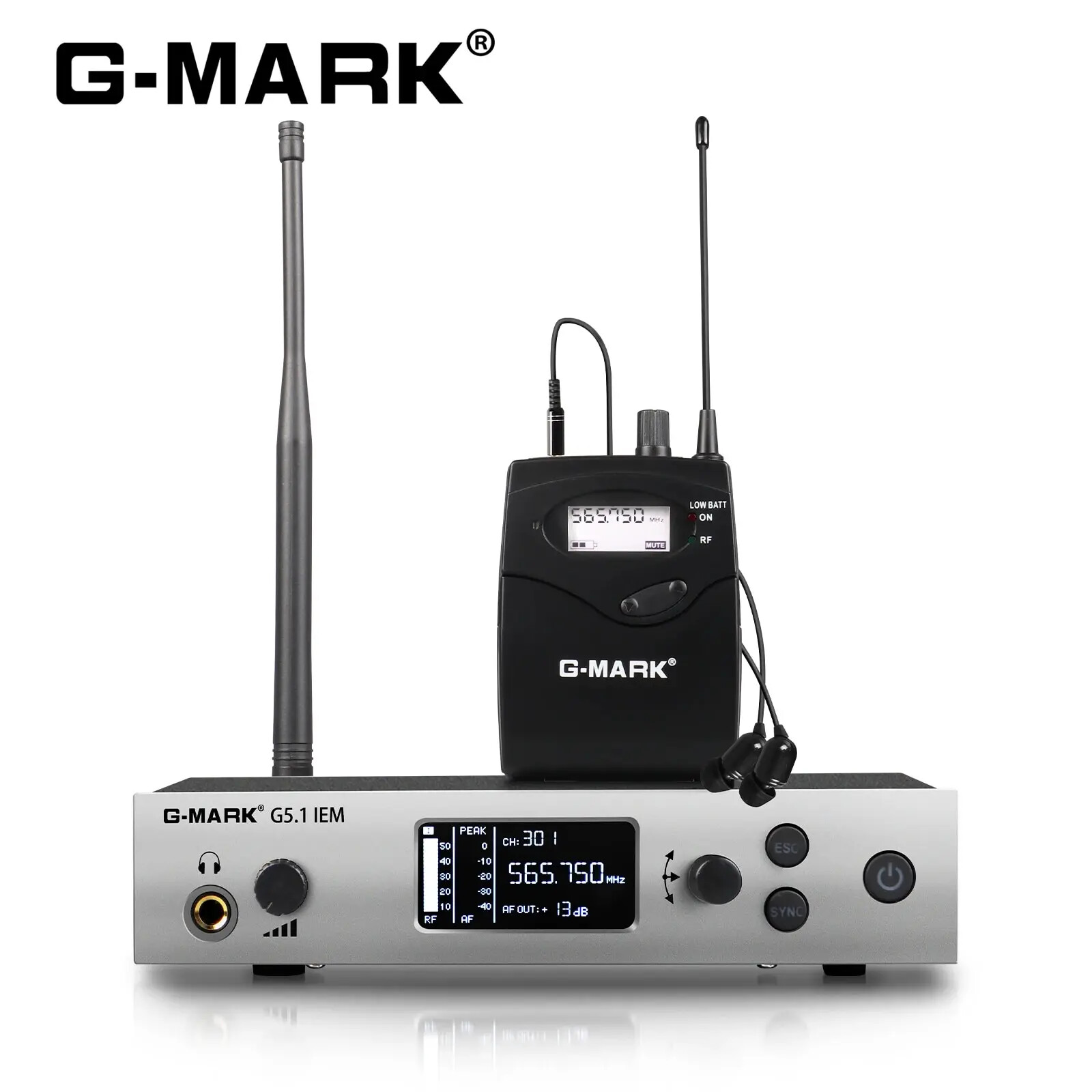 Wireless In Ear Monitor System G5.1IEM UHF Mono Single Channel Frequencies
