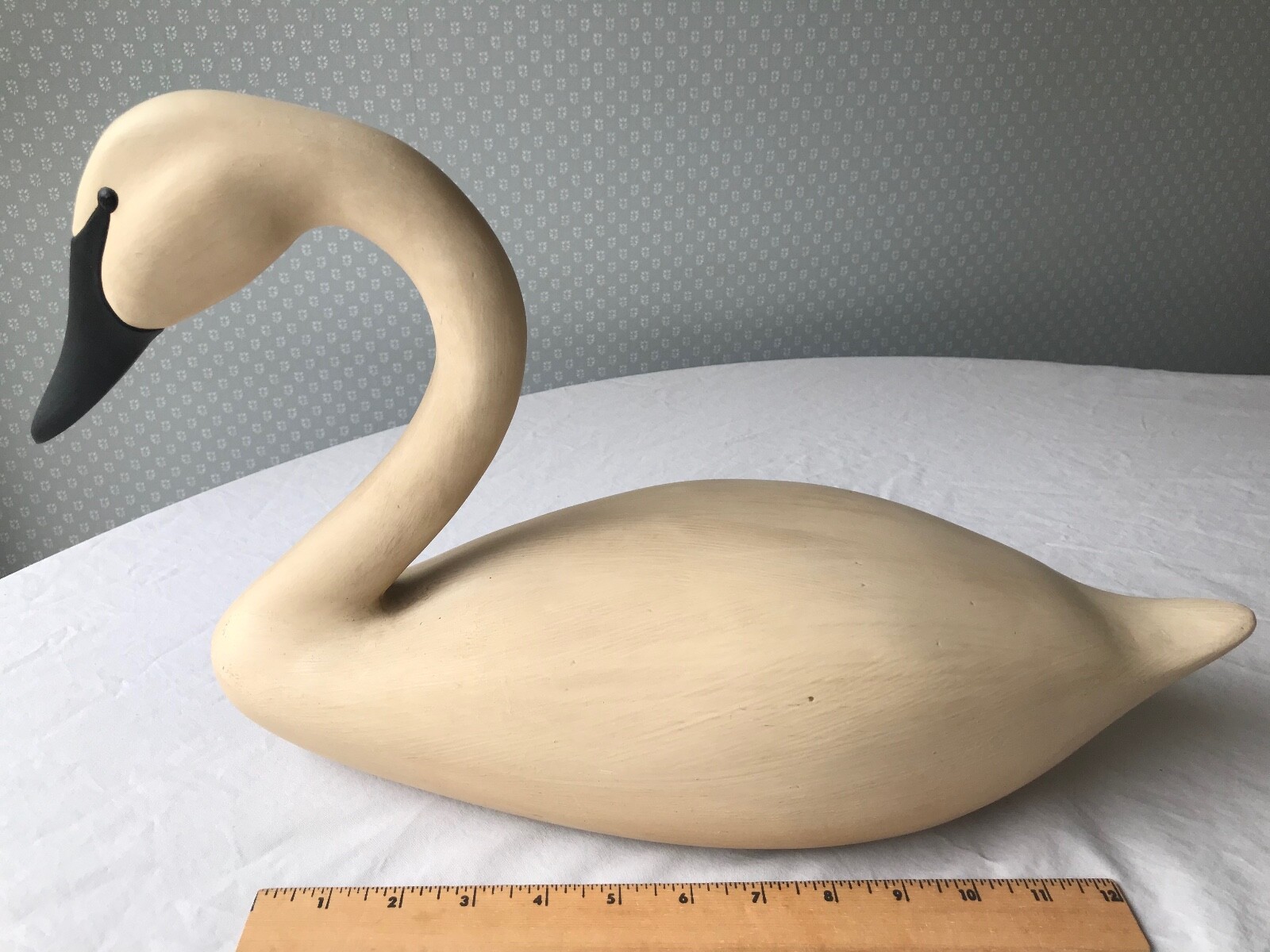 Large Vintage Folk Art Wooden Duck Signed by Jack Hughes - Made in USA