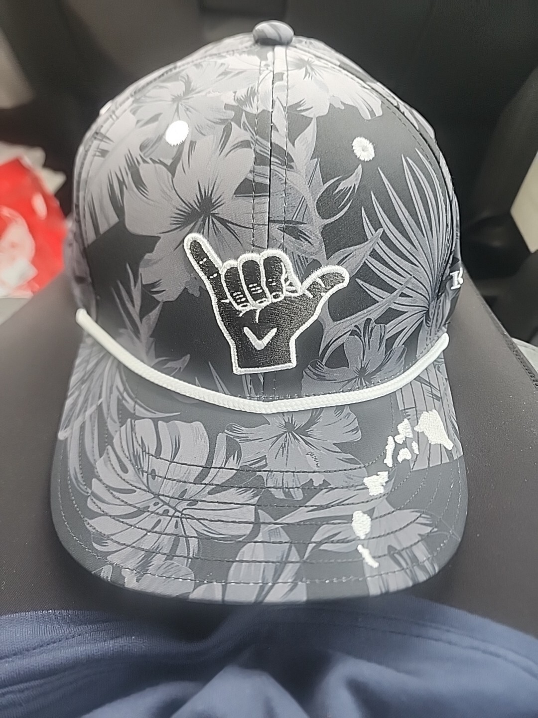 Callaway Hawaii Black Shaka Ko Olina Rope Hat Snapback Floral
