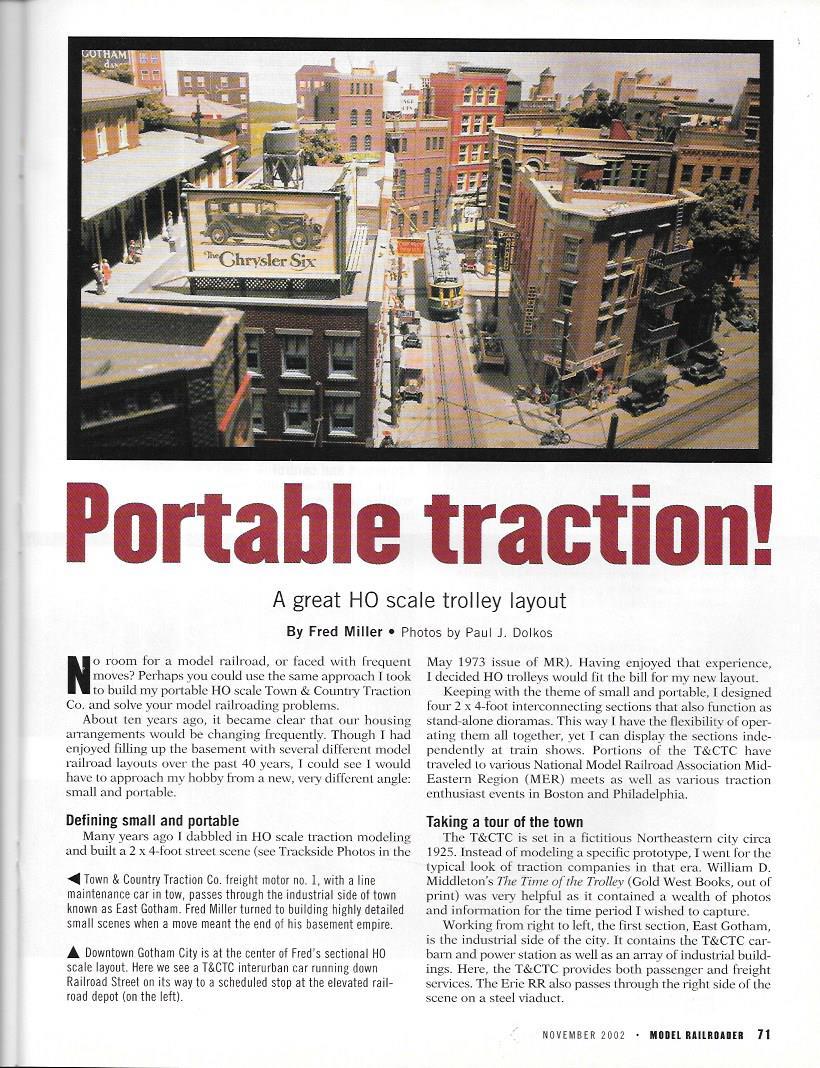 Model Railroader Nov.2002 Rio Grande SD70 Shelf Layout Trolley Track Shingles