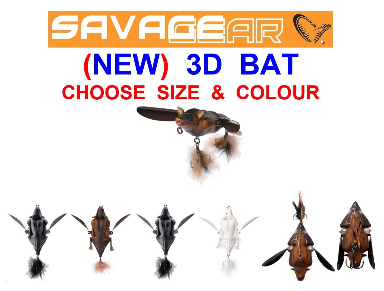 MAD CLEARANCE SAVAGE GEAR 3D BAT FLOATING PIKE ZANDER CATFISH PREDATOR LURES