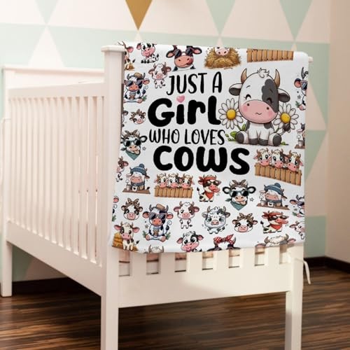 Cow Blanket, Just A Girl Who Loves 50"x40"for Kids Just a Girl Who Loves Cows1
