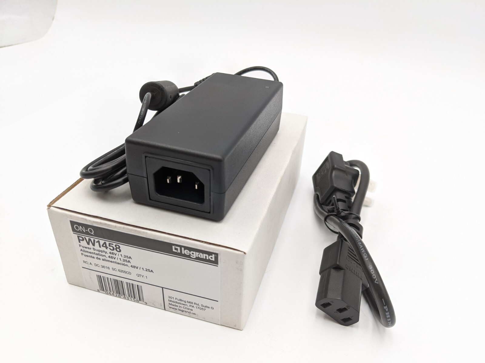Legrand On-Q PW1458 Desk Mount 48VDC 60W Power Supply (50/60Hz) - Black