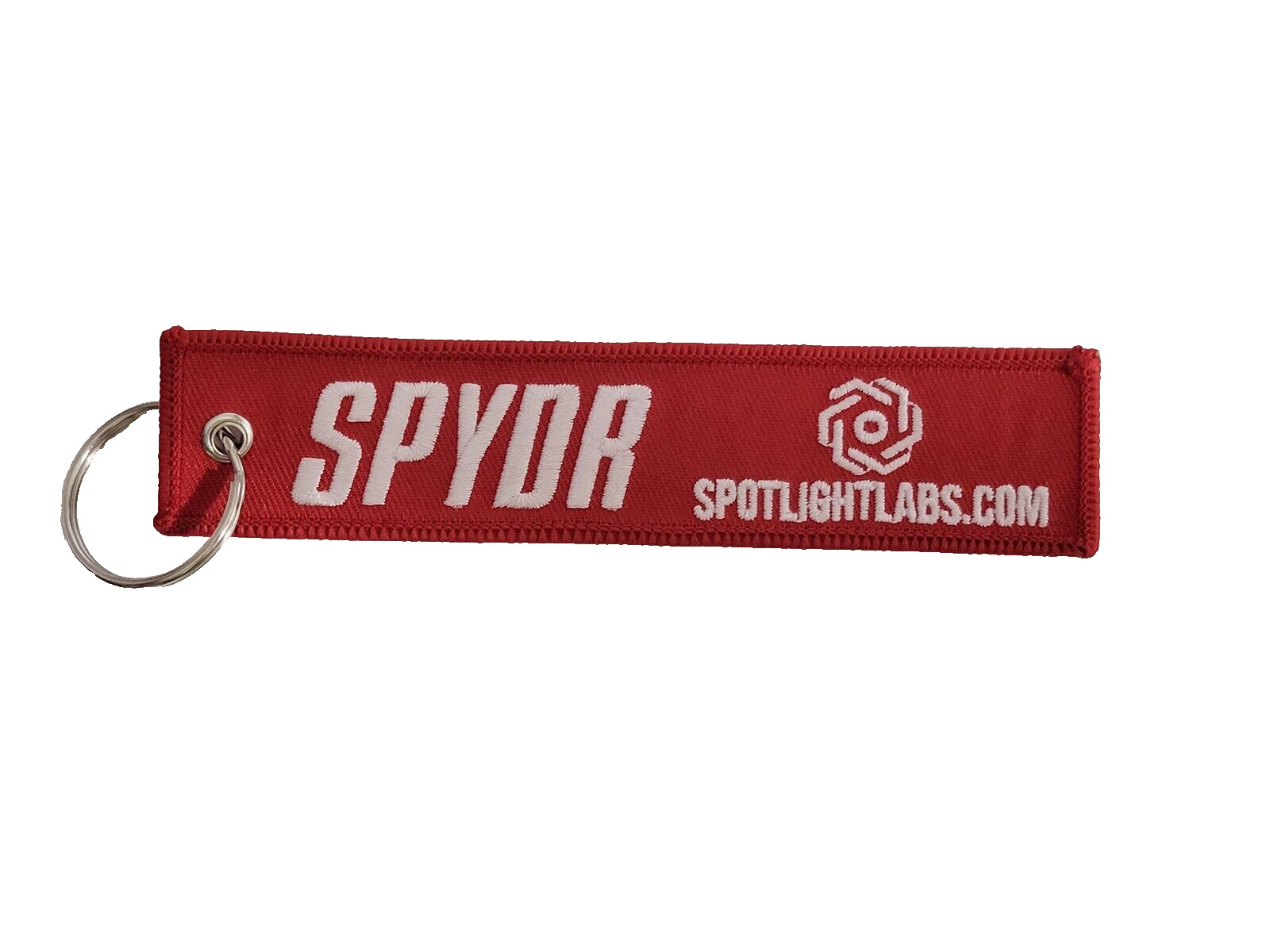 Spydr Spotlight Labs Red Flight Tag Keychain Military Embroidered