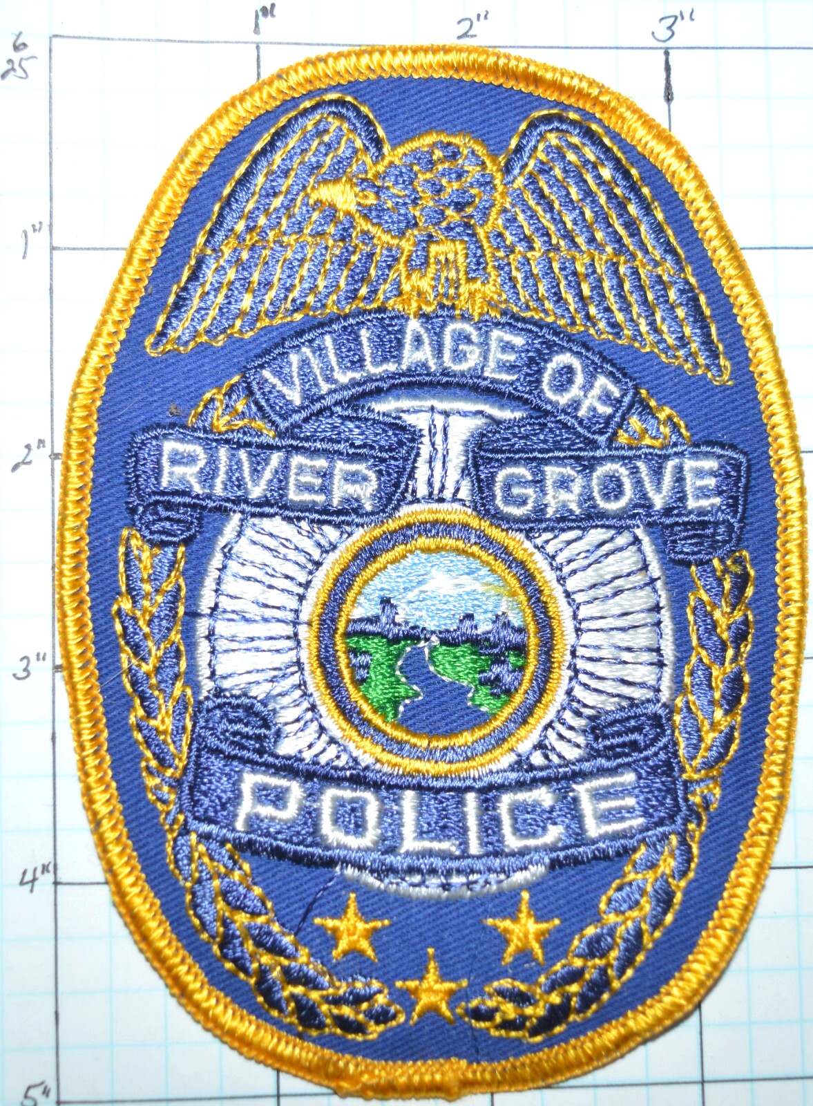 ILLINOIS, VILLAGE OF RIVER GROVE POLICE DEPT VINTAGE 5" PATCH