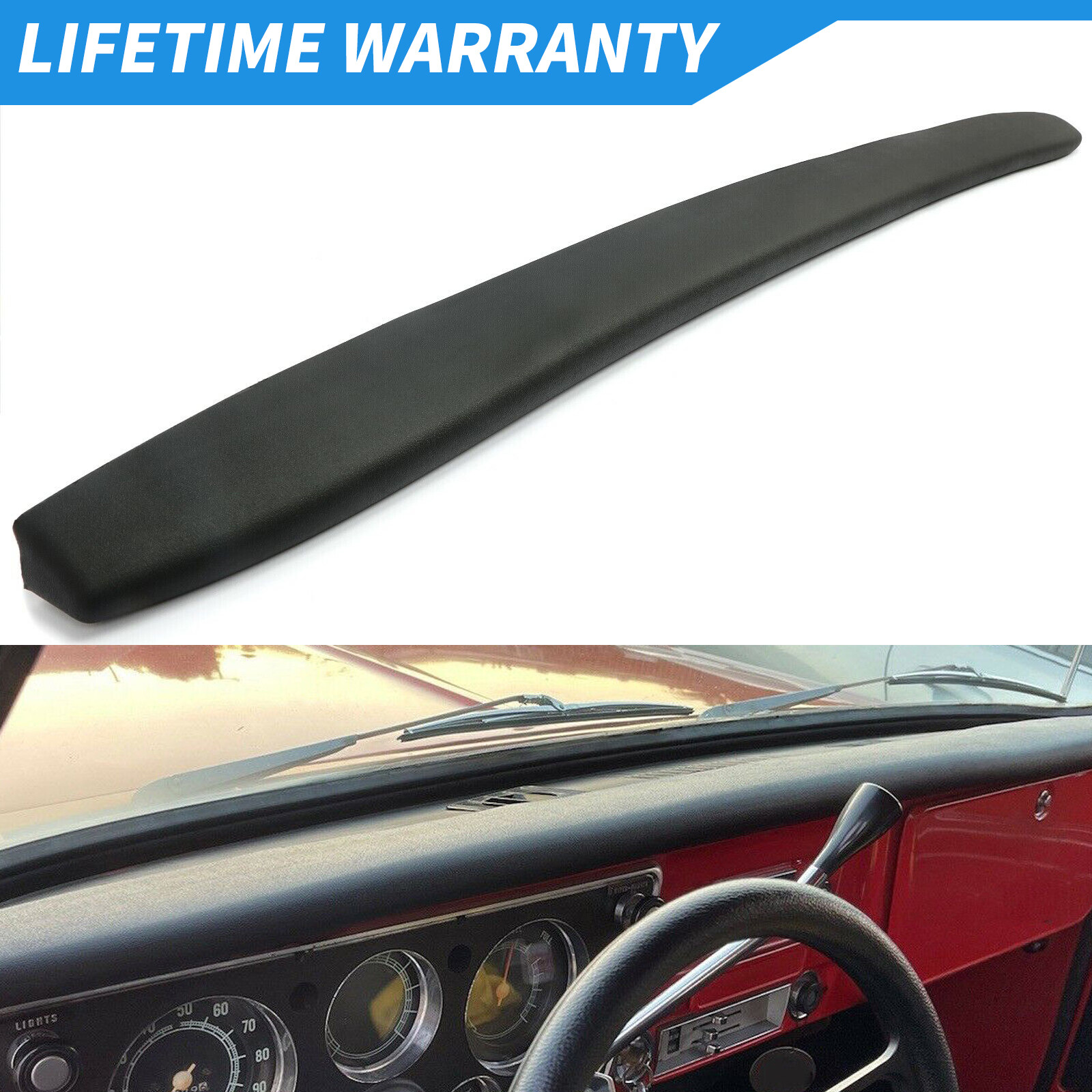 FOR 1967-1972 Chevy / GMC C10 Truck Dash Pad Cover- Black 67 68 69 70 71 72
